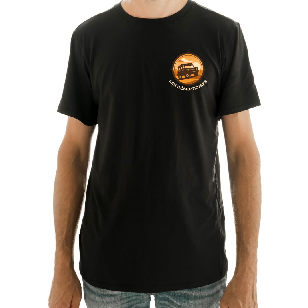 T-shirt Éli unisexe en bambou noir - Déserteuses (au coeur)