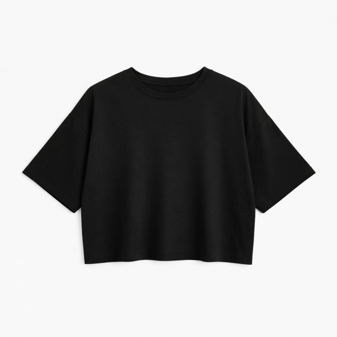 T-shirt crop prestige MomMe&Cie en bambou - Noir