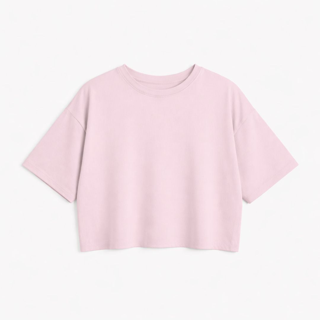 T-shirt crop prestige MomMe&Cie en bambou - Rose blush