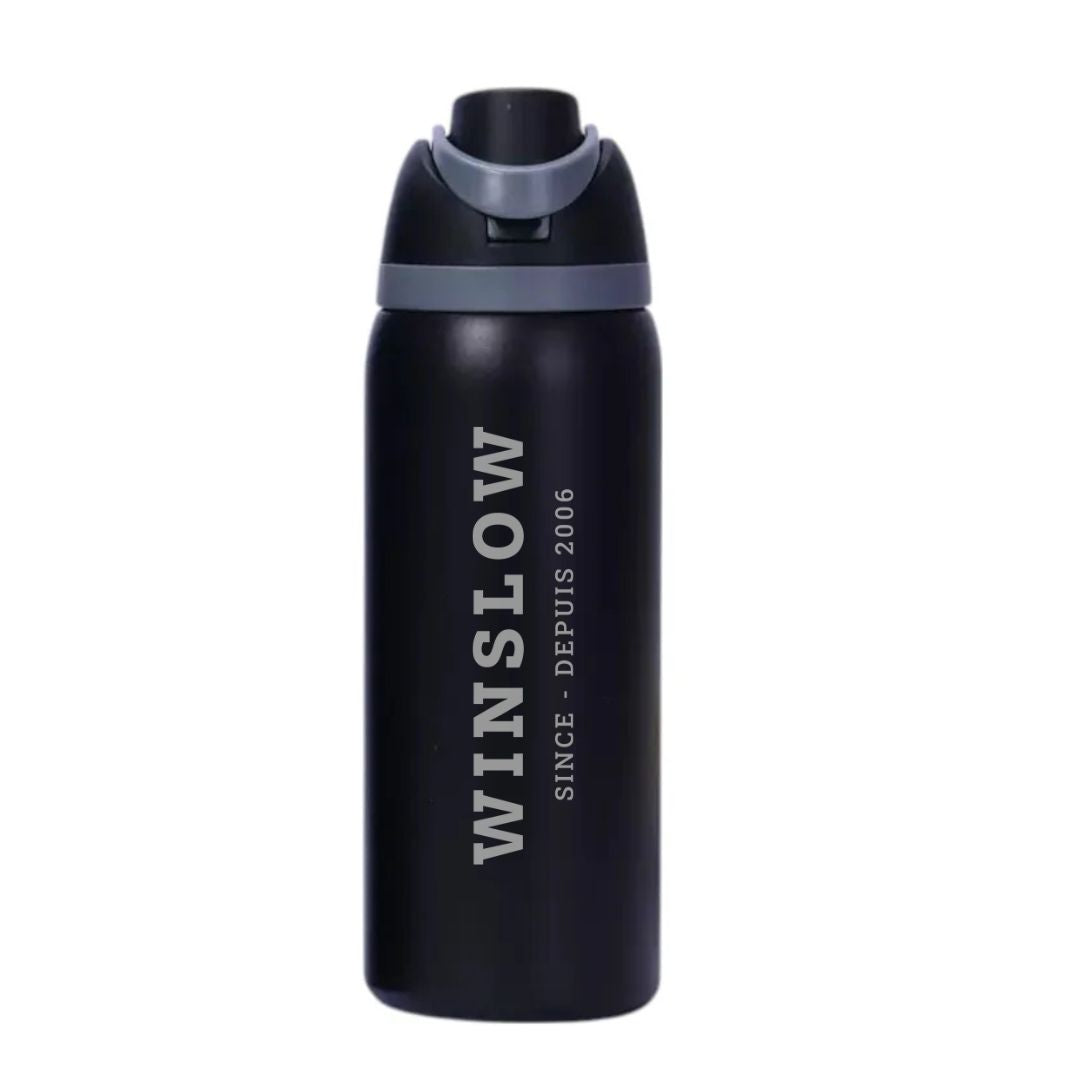 Bouteille d'eau isotherme style Owala 32oz Winslow - Noir