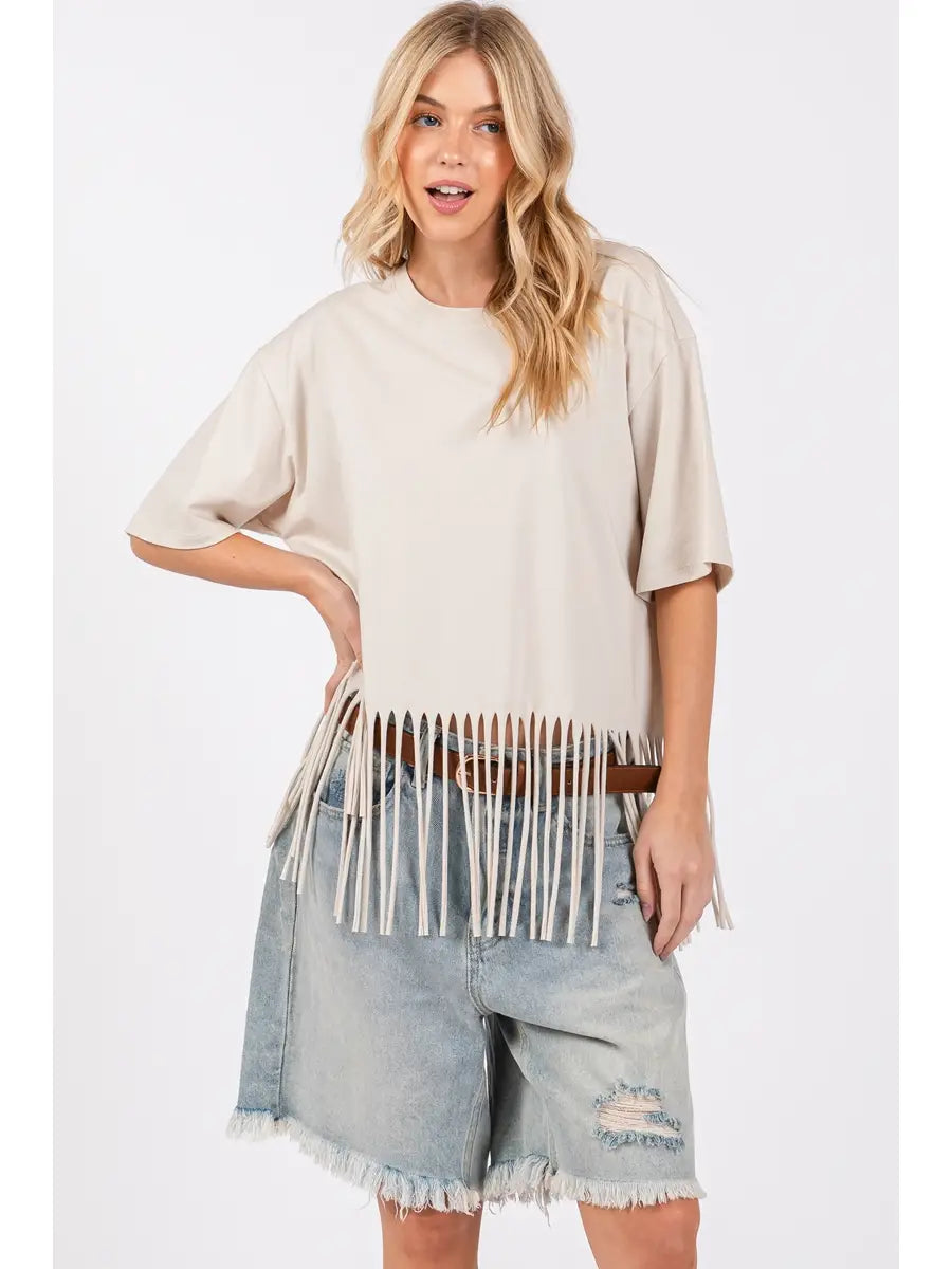 T-shirt à frange