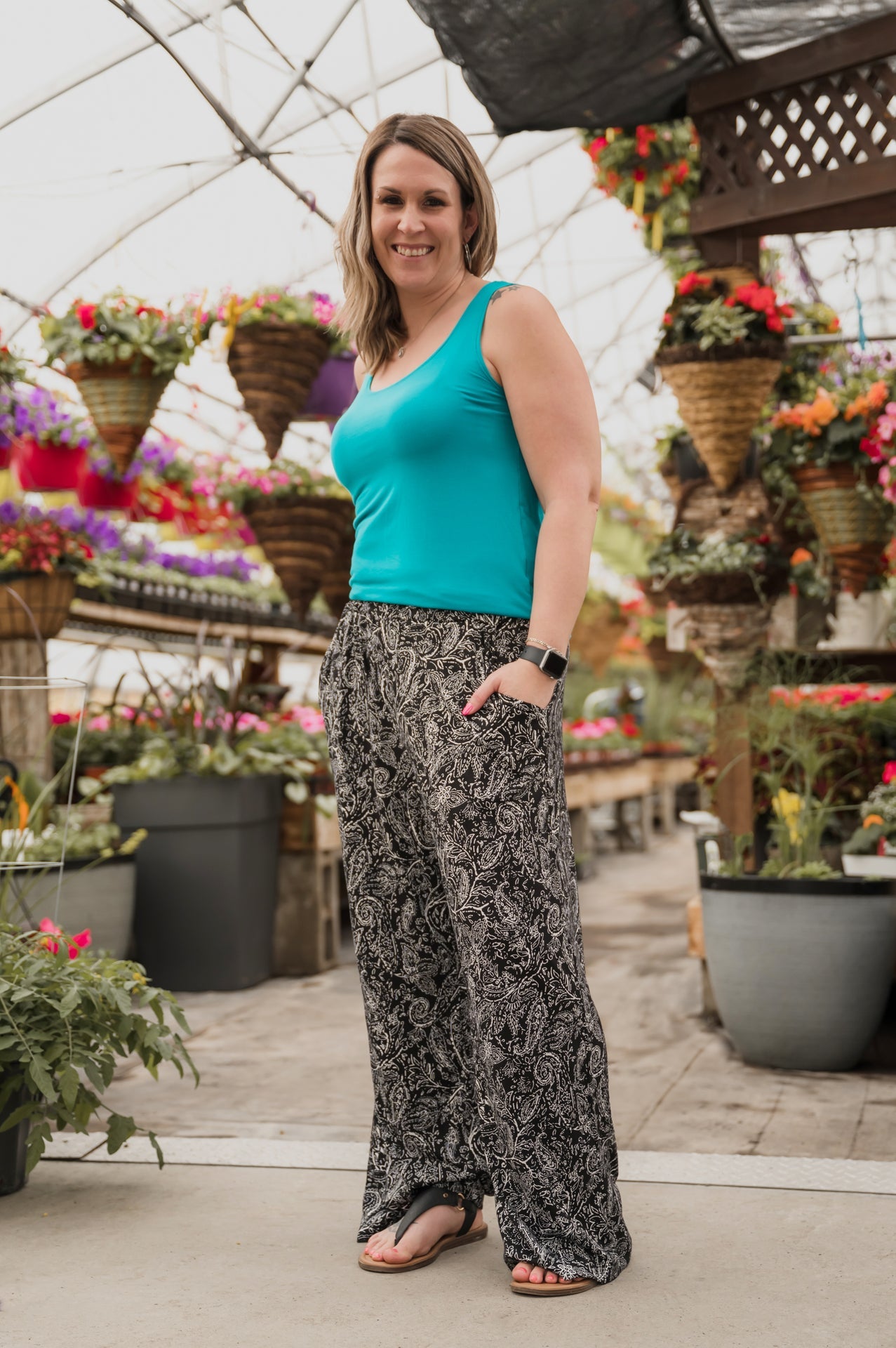 Camisole longue femme prestige MomMe&Cie en bambou - Bleu azur