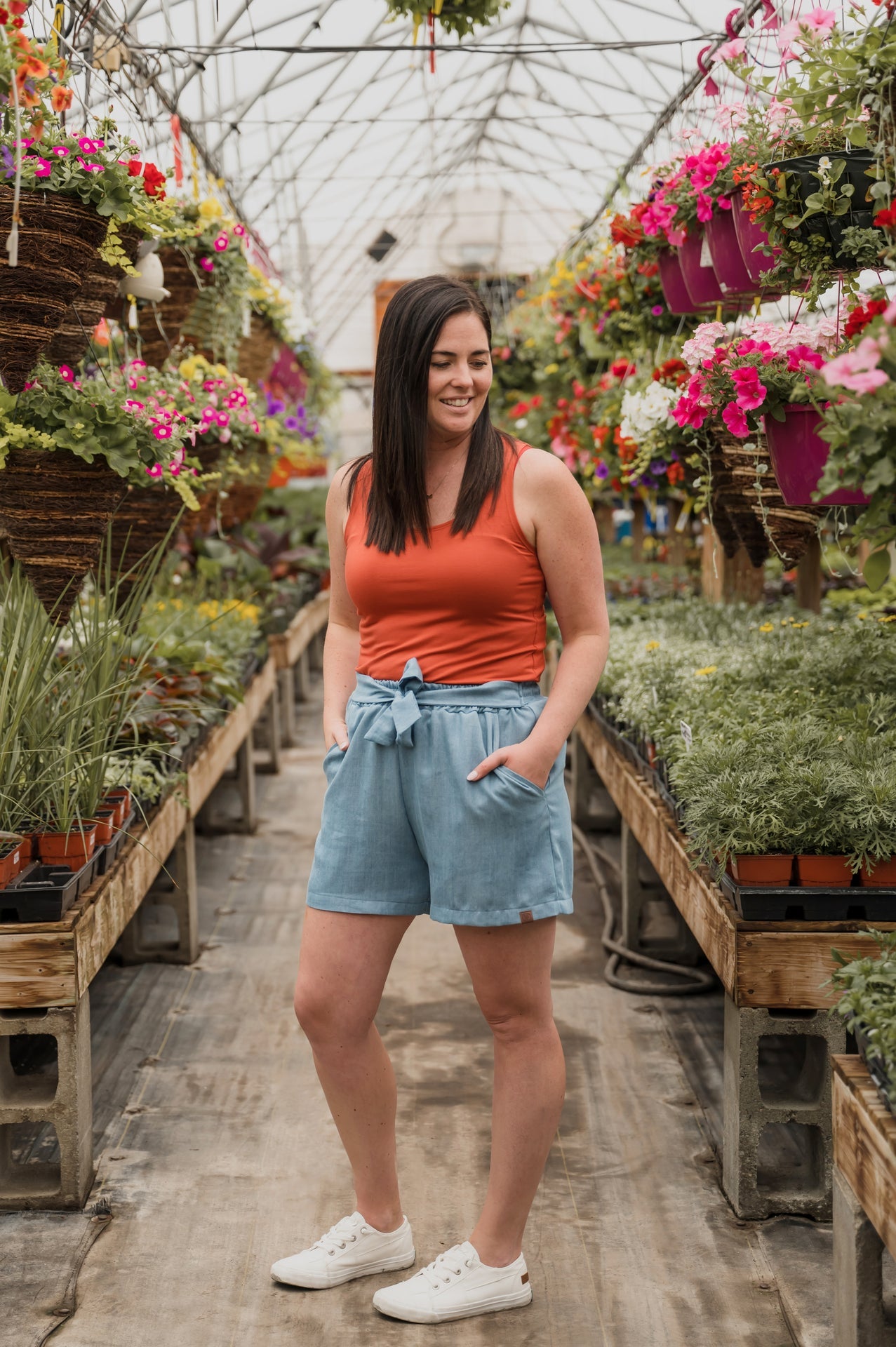 Camisole longue femme prestige MomMe&Cie en bambou - Orangé