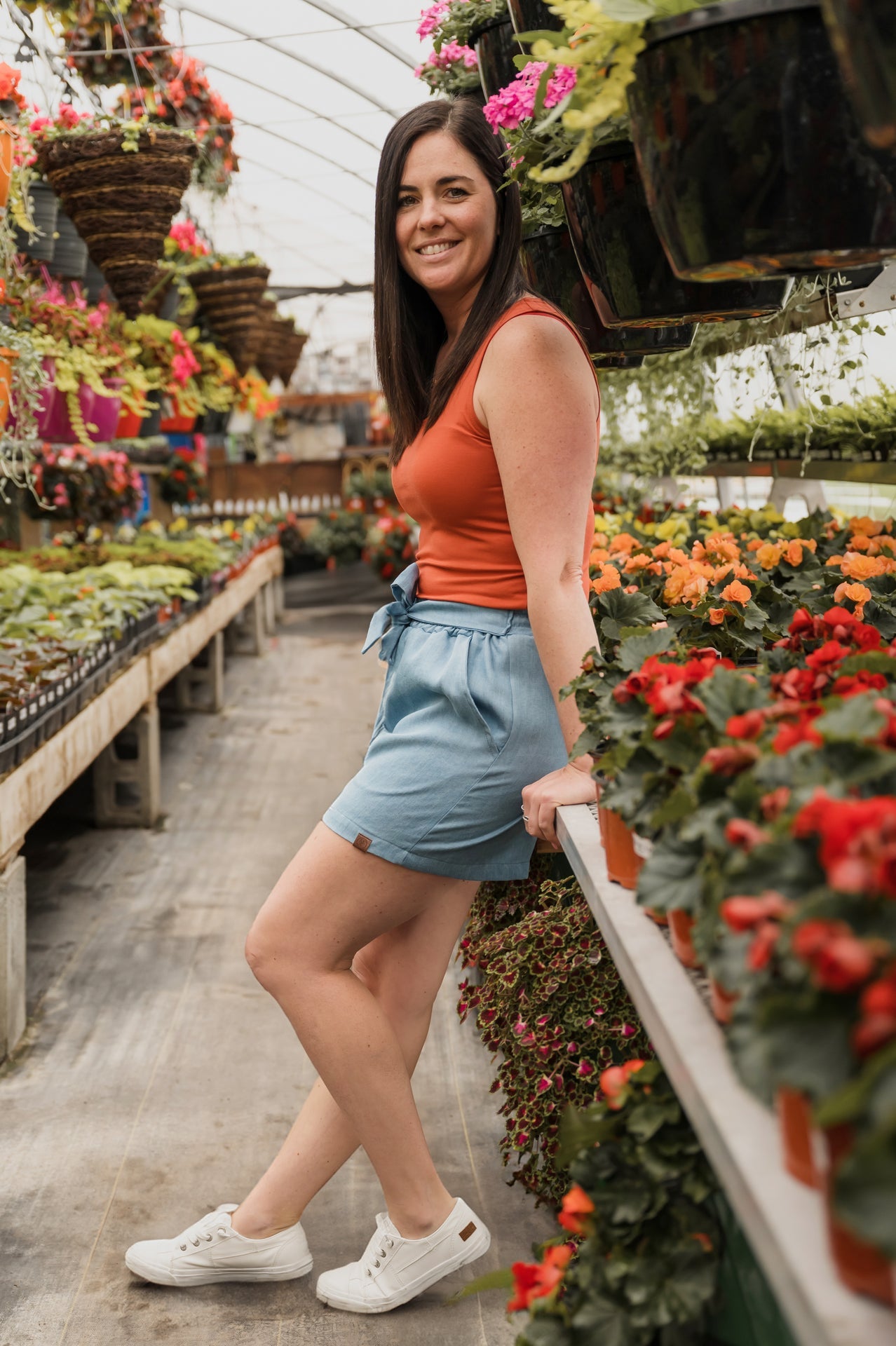 Camisole longue femme prestige MomMe&Cie en bambou - Orangé