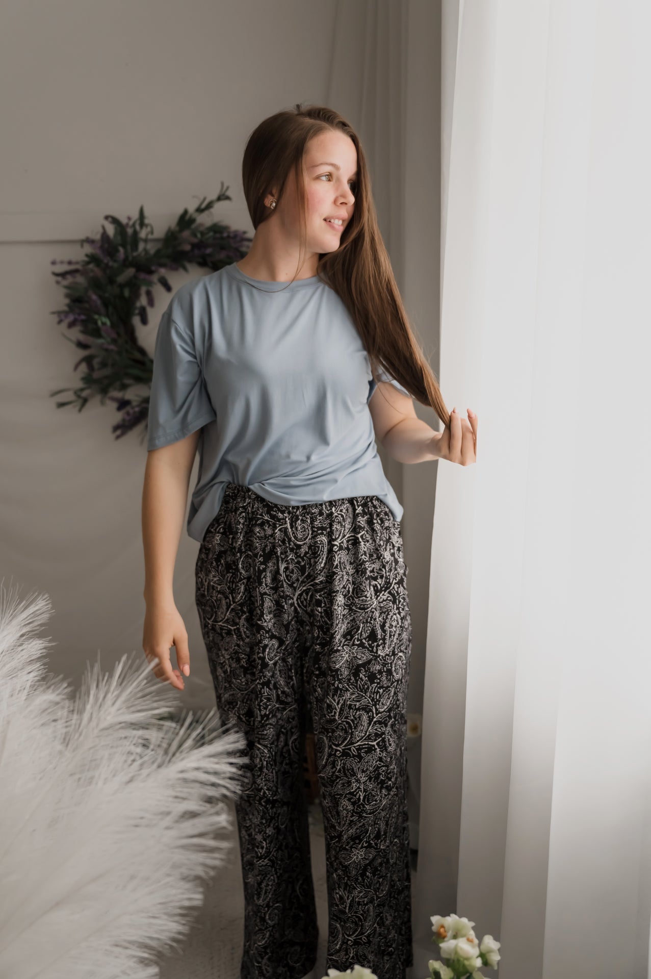 T-shirt unisexe prestige MomMe&Cie en bambou - Bleu ciel