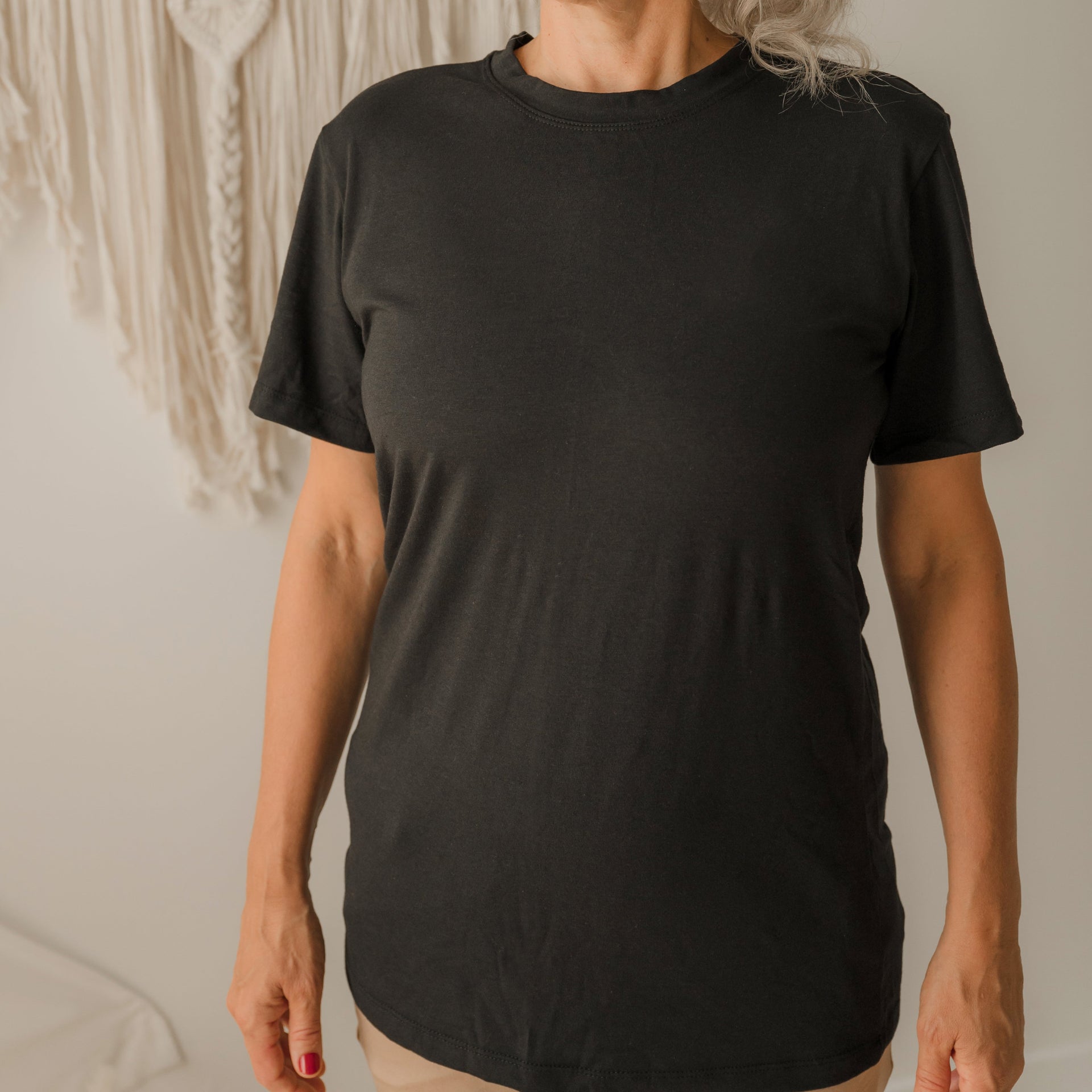 T-shirt unisexe prestige MomMe&Cie en bambou - Noir. RETAIL