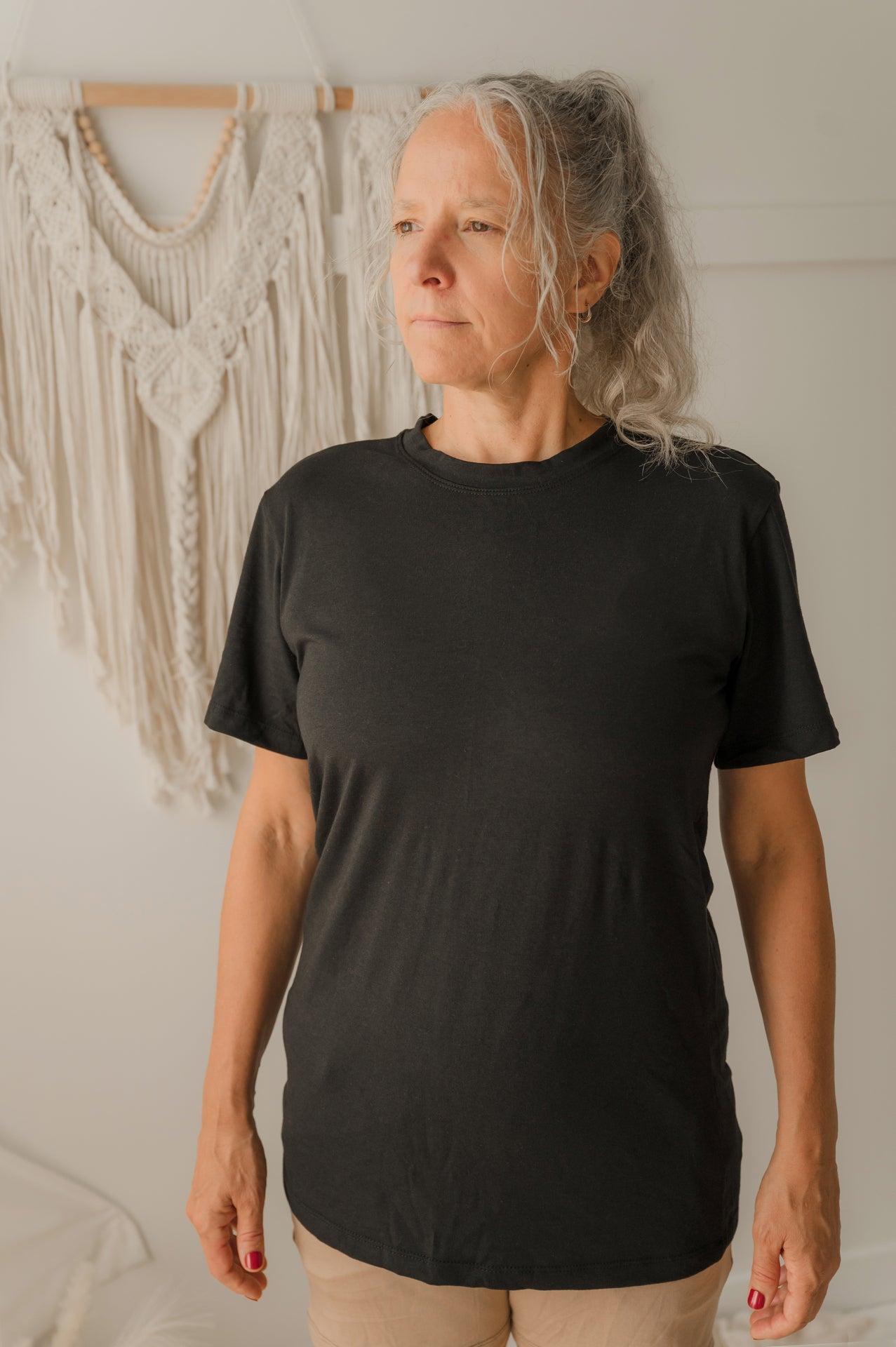 T-shirt unisexe prestige MomMe&Cie en bambou - Noir. RETAIL