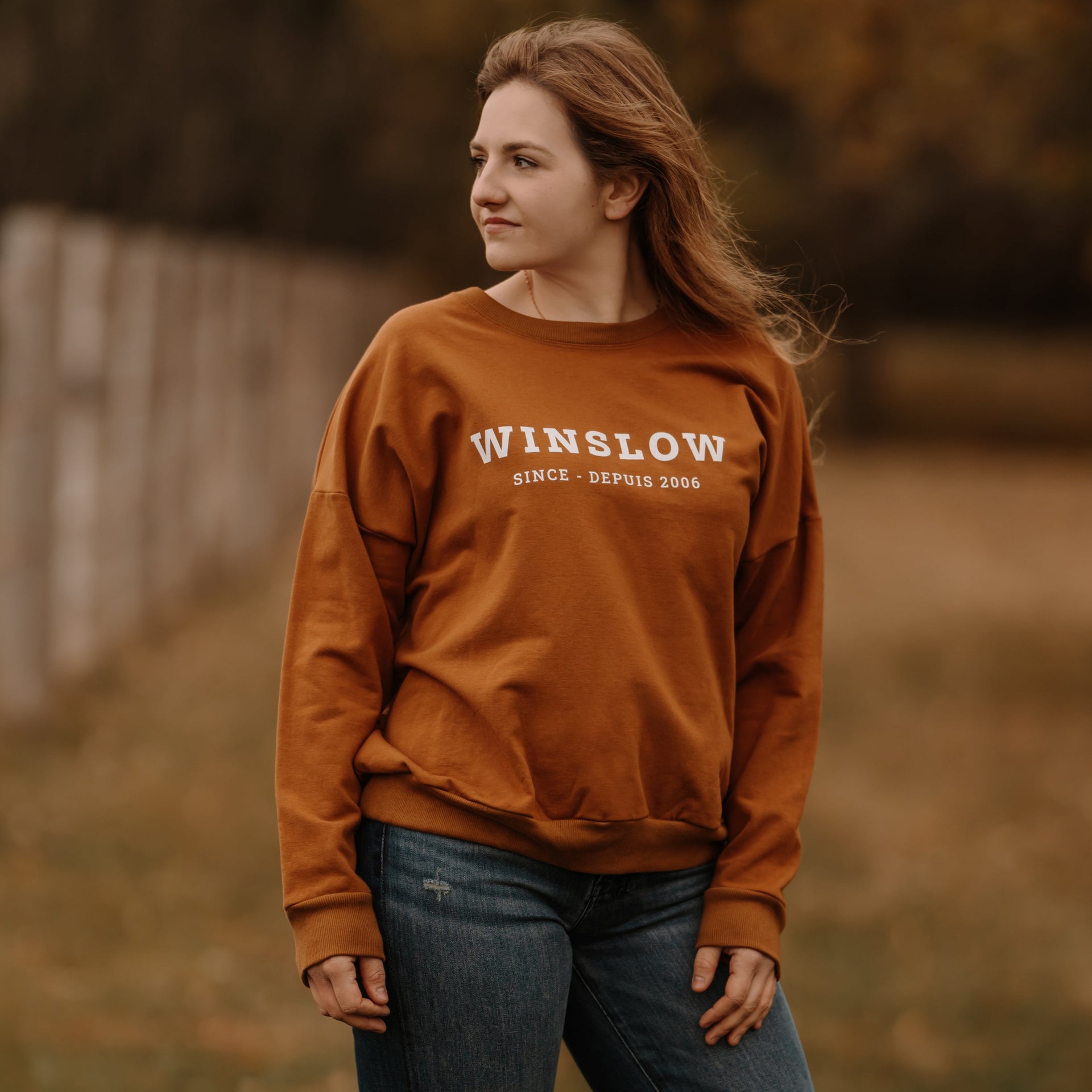 Crewneck pour femme ocre Winslow en bambou fleece