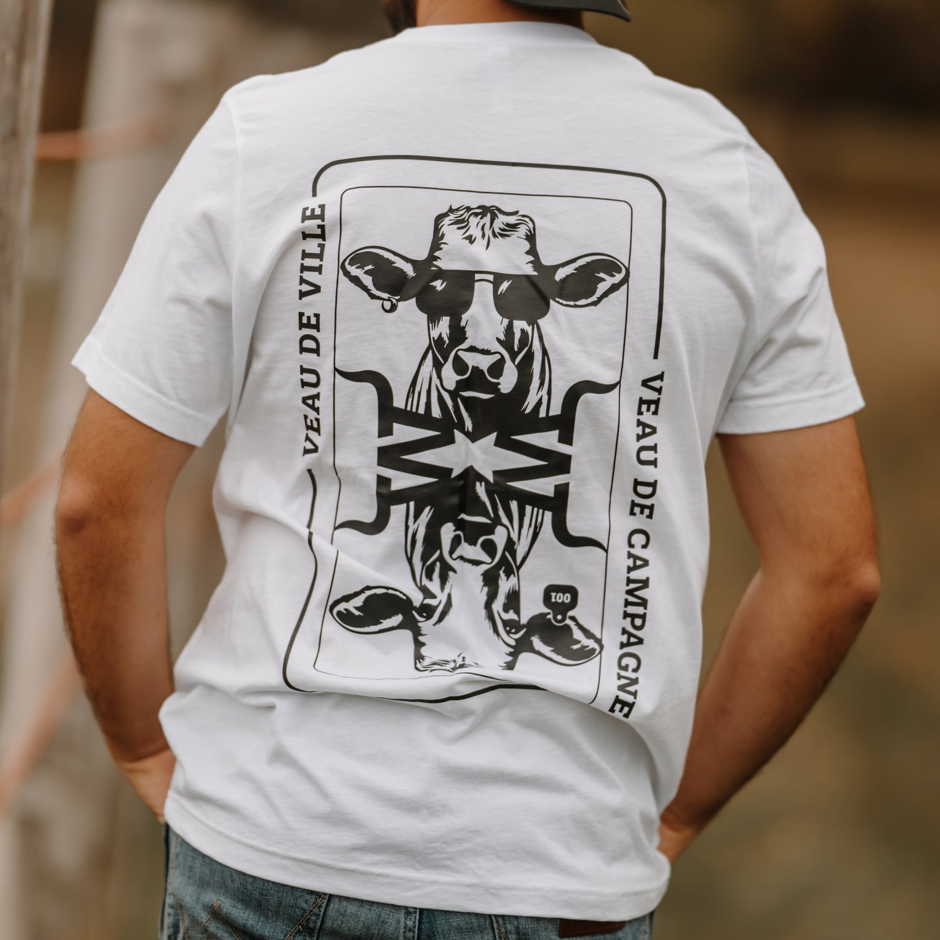 T-shirt classique unisexe Winslow blanc - Veau de ville/campagne