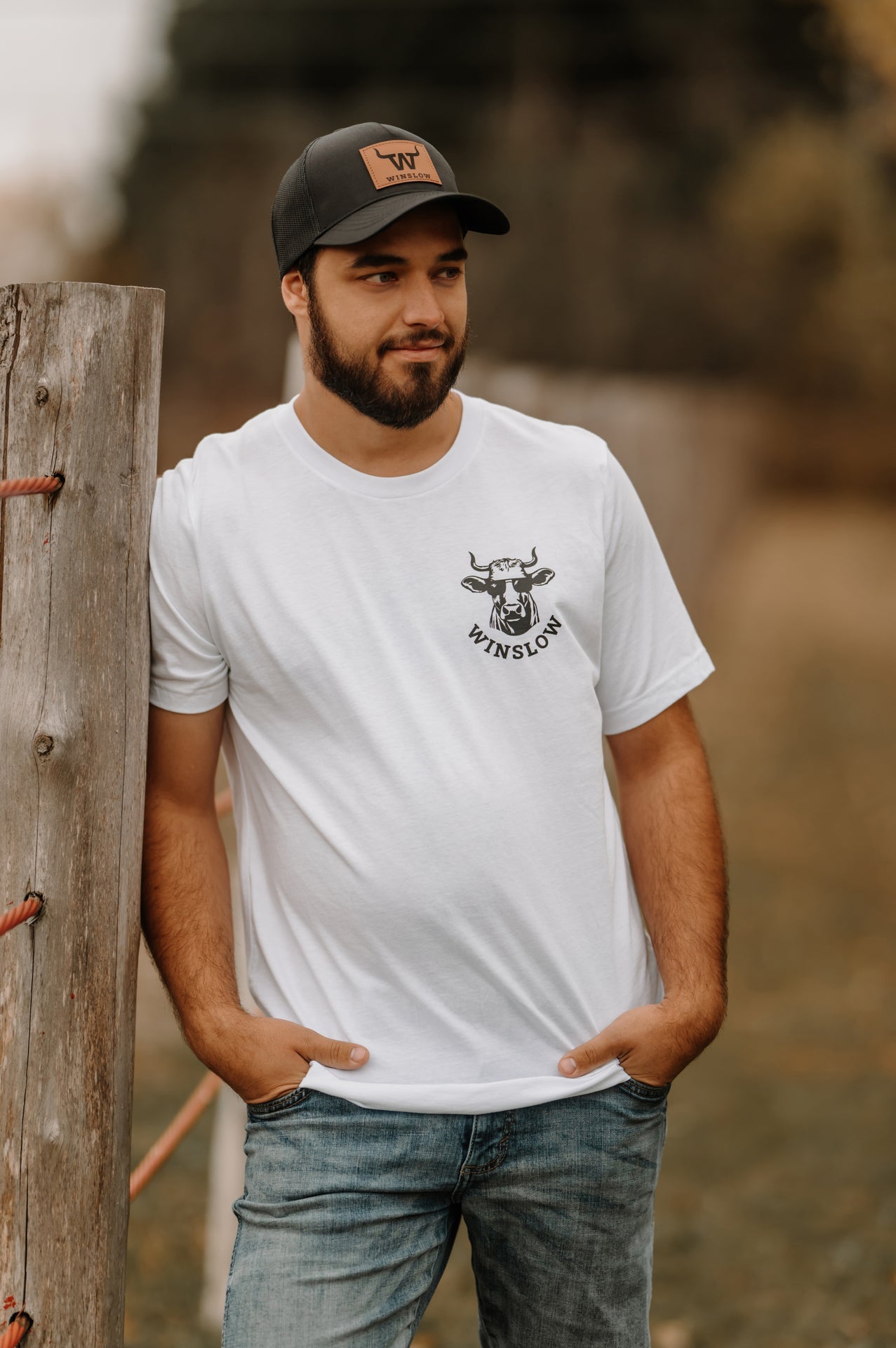 T-shirt classique unisexe Winslow blanc - Veau de ville/campagne