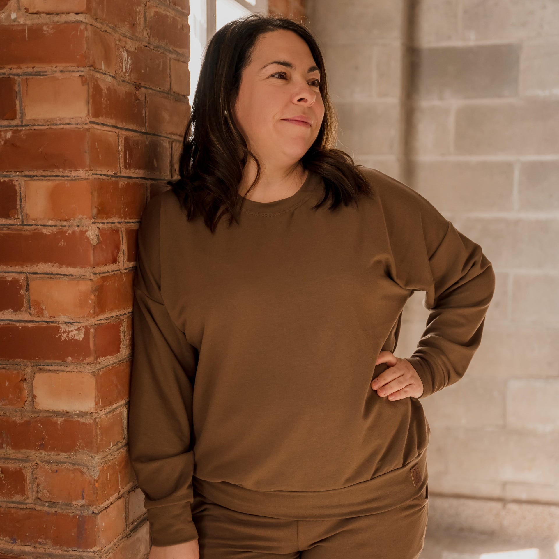 Crewneck femme prestige MomMe&Cie en bambou - Café latté