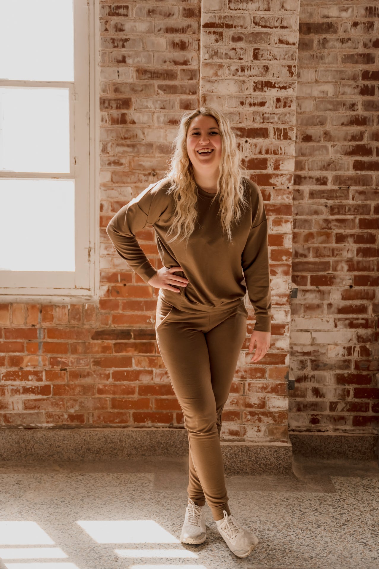 Crewneck femme prestige MomMe&Cie en bambou - Café latté