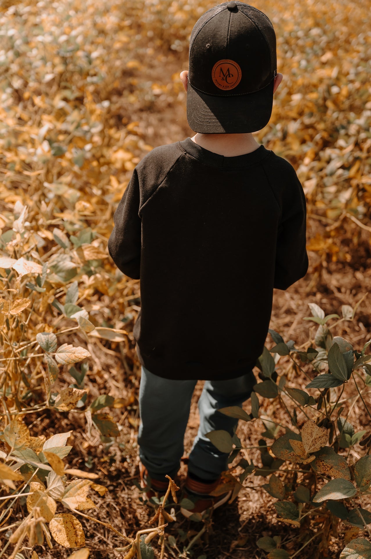 Crewneck enfant prestige MomMe&Cie en bambou fleece - Noir