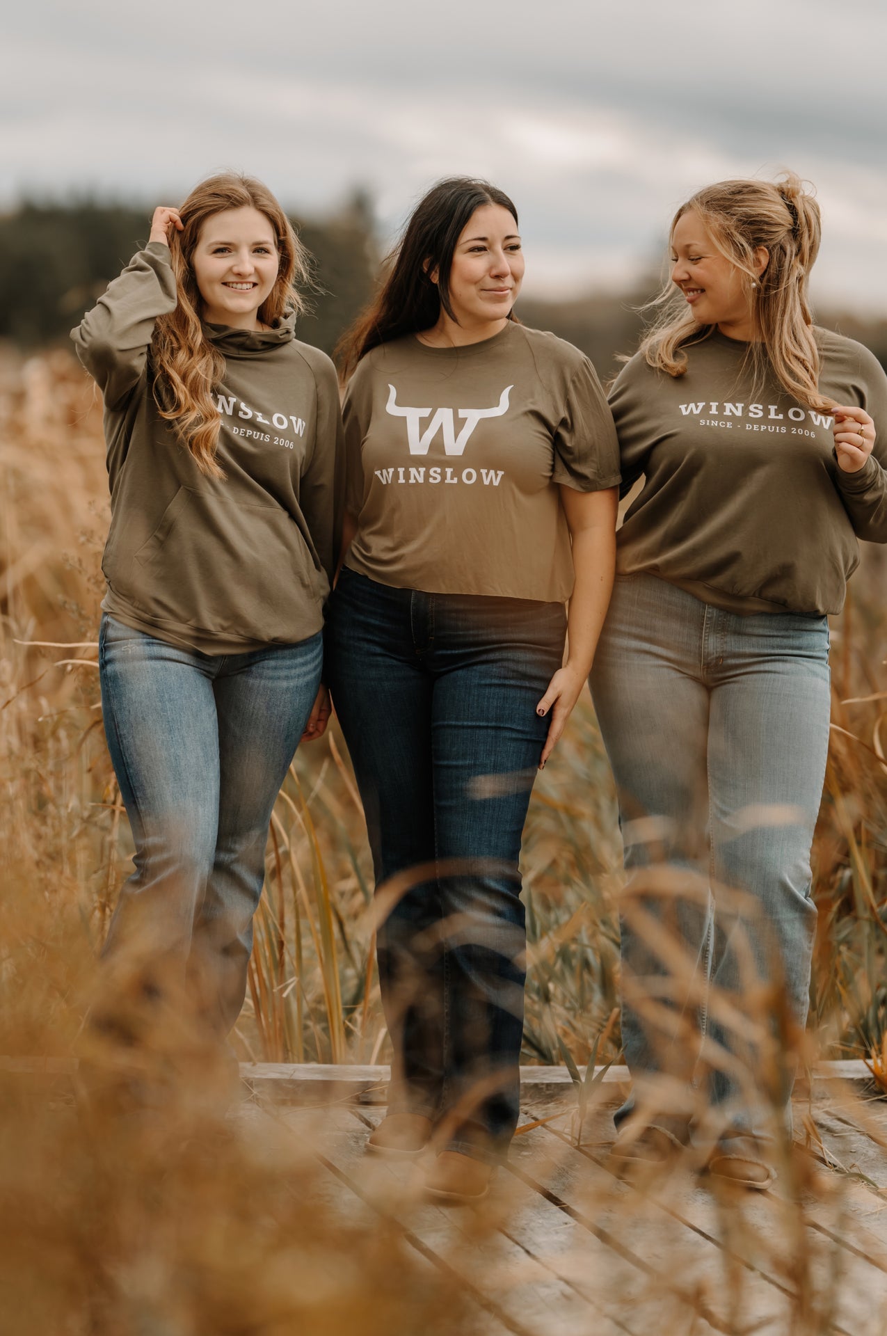 T-shirt Marie crop Winslow en bambou olive pour femme