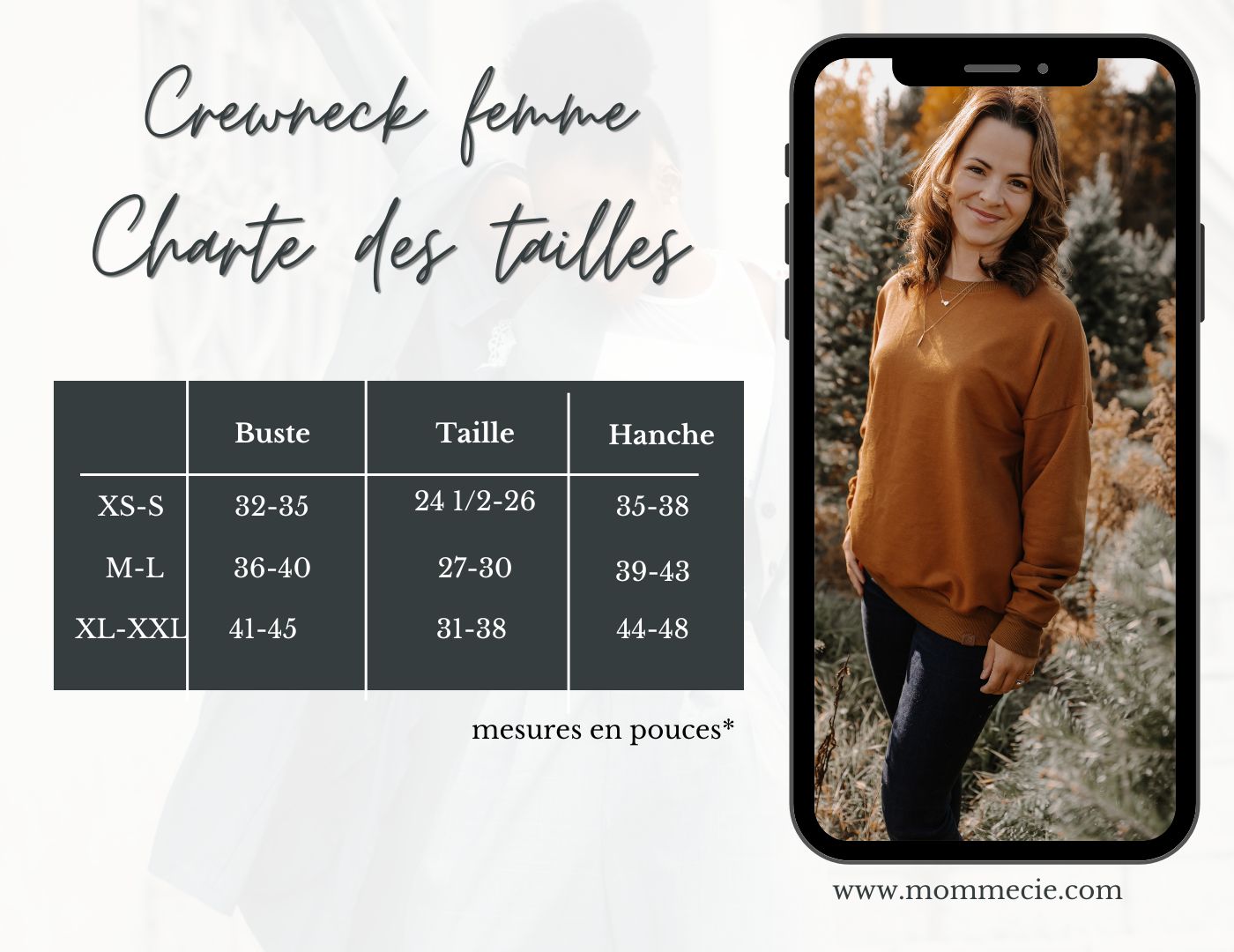 Crewneck femme prestige MomMe&Cie en bambou - Noir. RETAIL