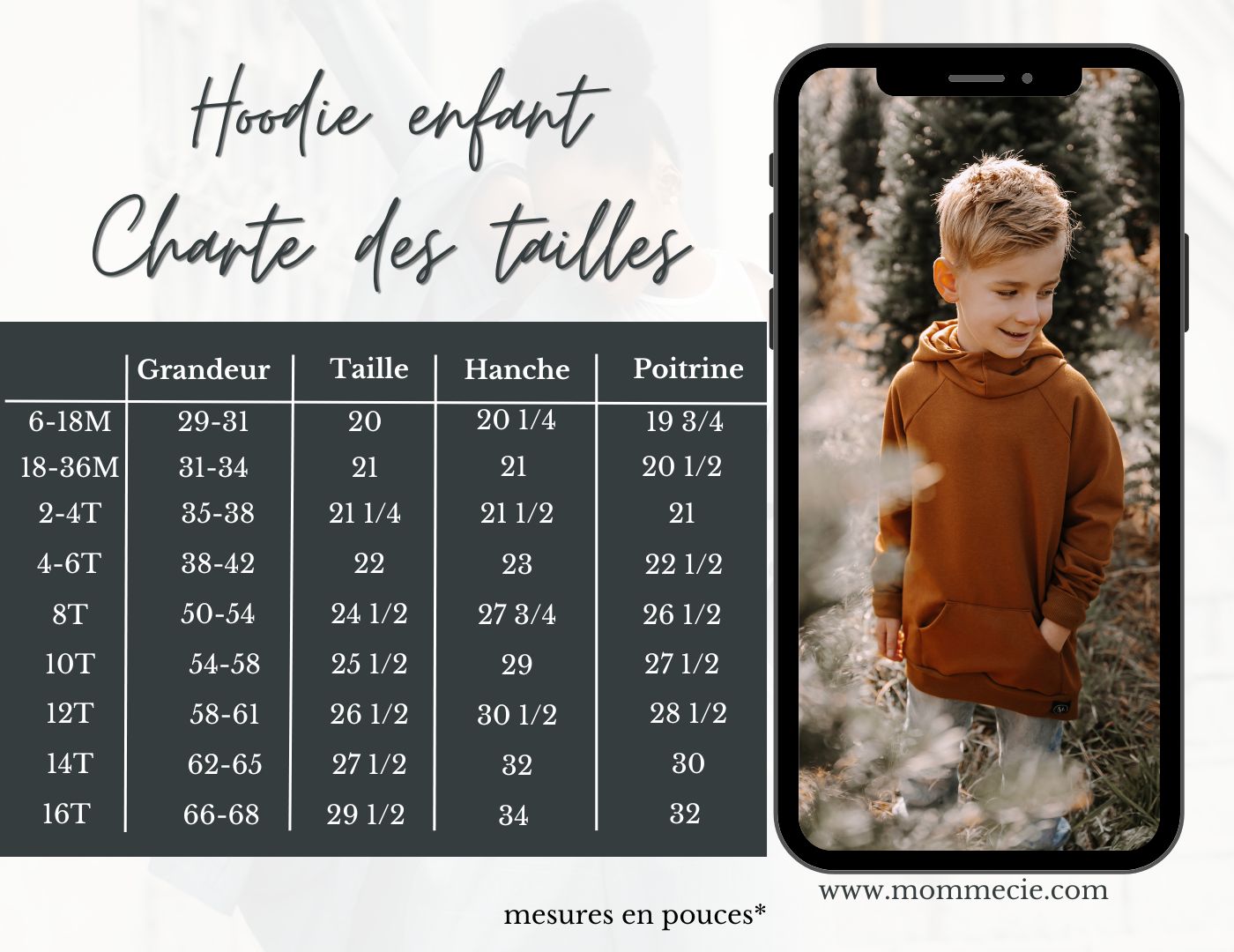 Hoodie enfant prestige MomMe&Cie en bambou - Noir. RETAIL