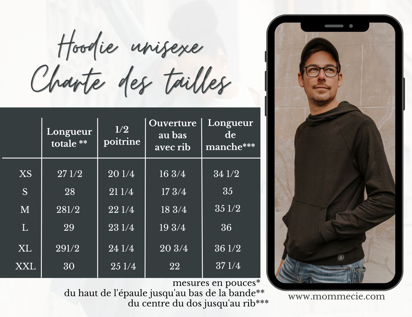 Hoodie unisexe prestige MomMe&Cie en bambou fleece - couleurs variées - Uni