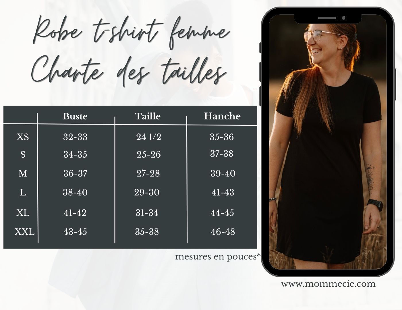 Robe t-shirt à manche courte de couleur noire unie en bambou pour femme. RETAIL