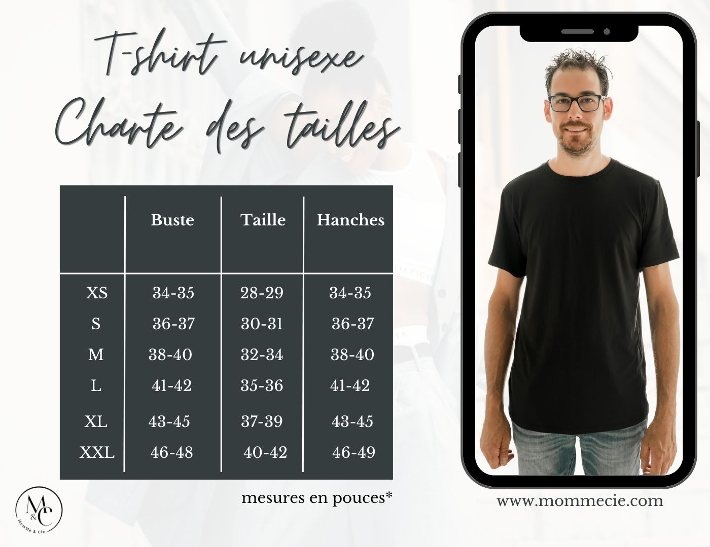 T-shirt unisexe prestige MomMe&Cie en bambou - Bleu ciel - Mélissa Poudrier
