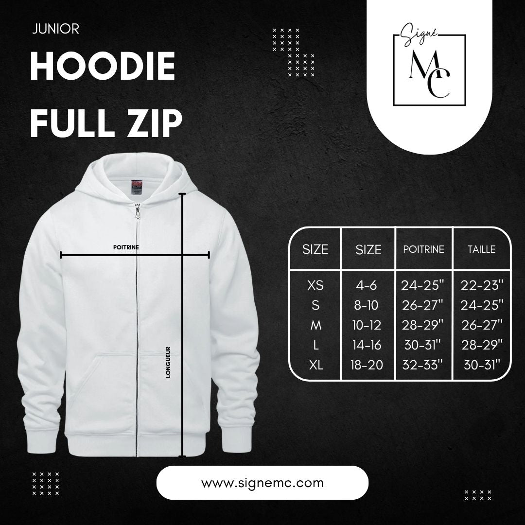 Hoodie à zip complet unisexe junior noir pour adulte Festival du Boeuf d'Inverness