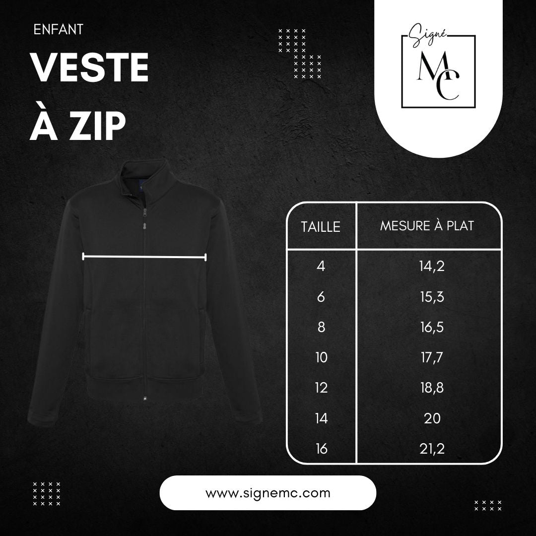 Veste Axel à zip pour enfant - Noir
