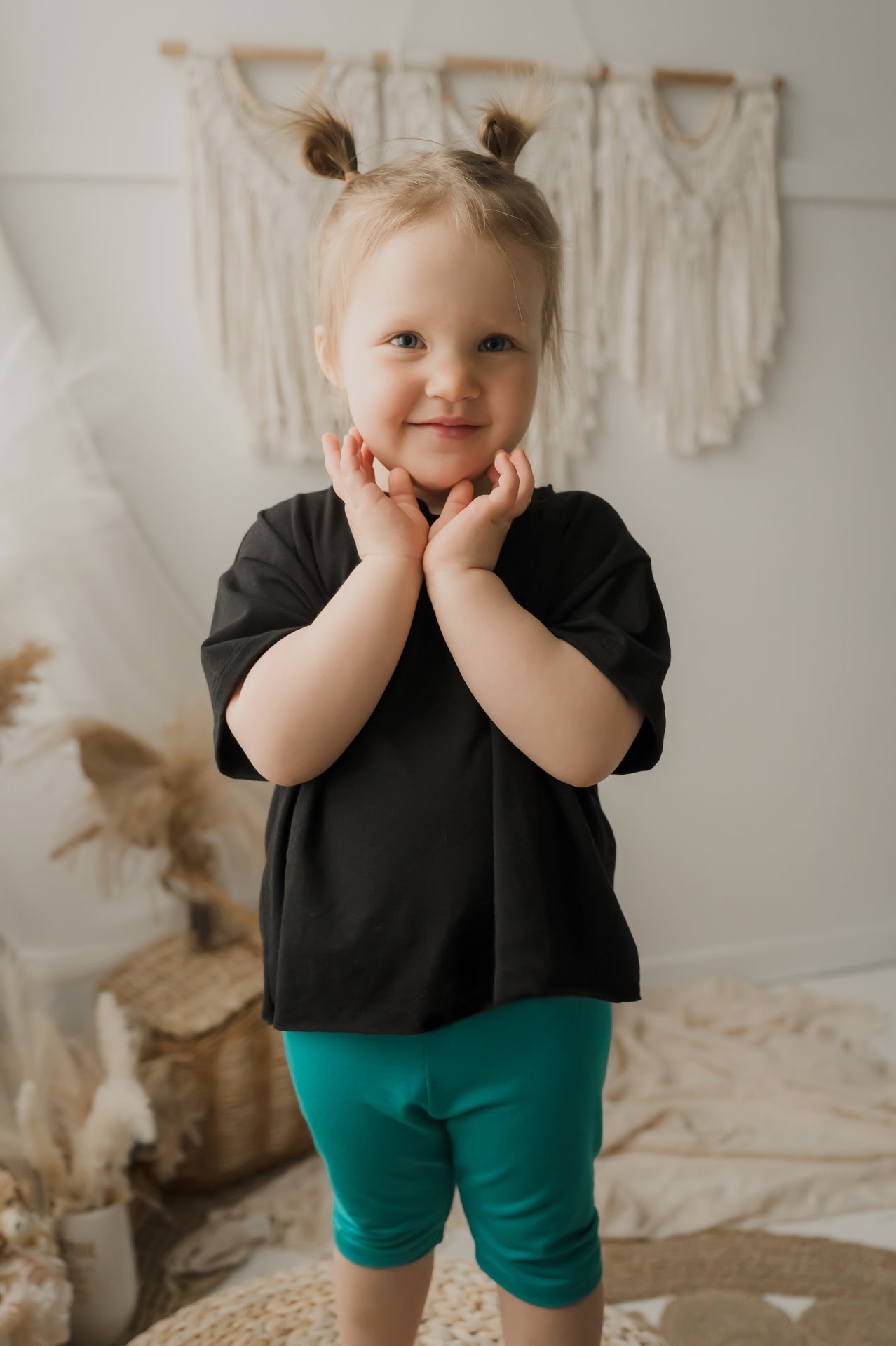 T-shirt crop enfant prestige MomMe&Cie en bambou - Noir