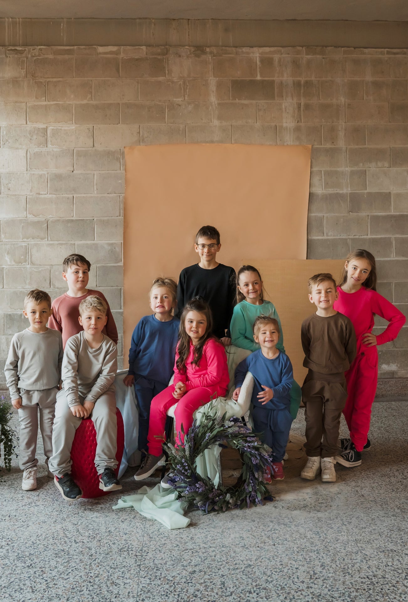 Crewneck enfant prestige MomMe&Cie en bambou - Gris béton