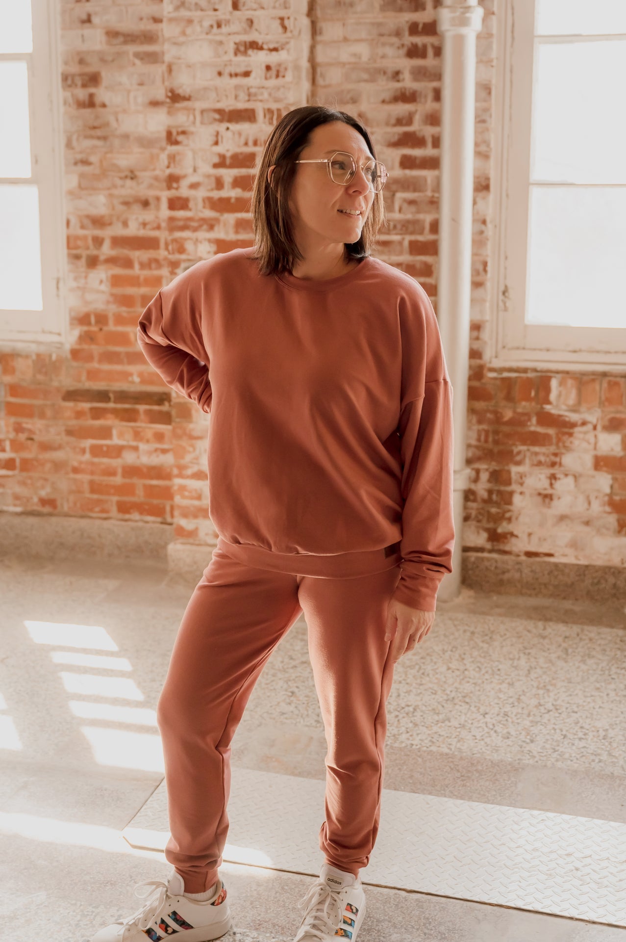 Crewneck femme prestige MomMe&Cie en bambou - Rose brique