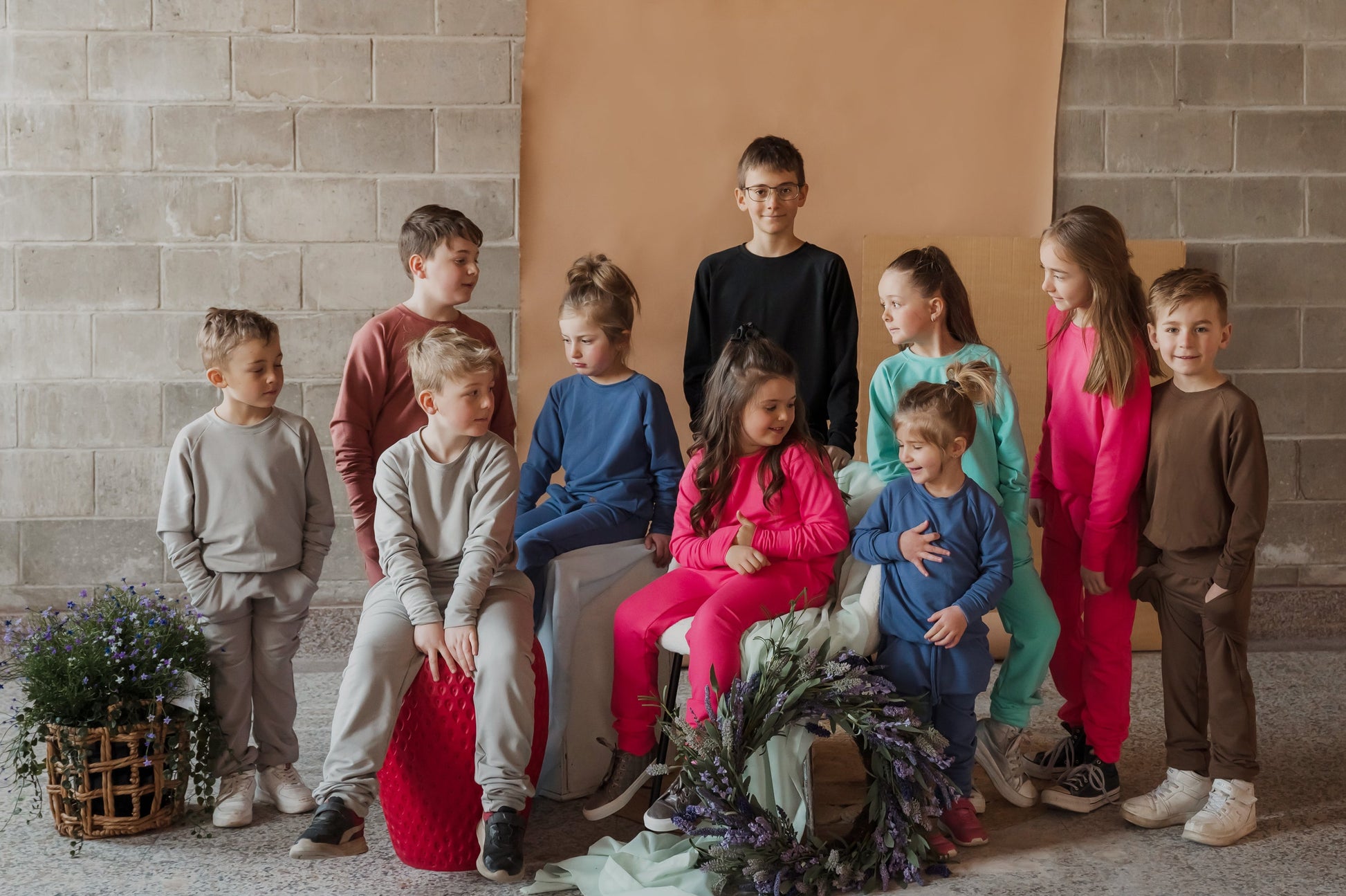 Crewneck enfant prestige MomMe&Cie en bambou - Rose brique