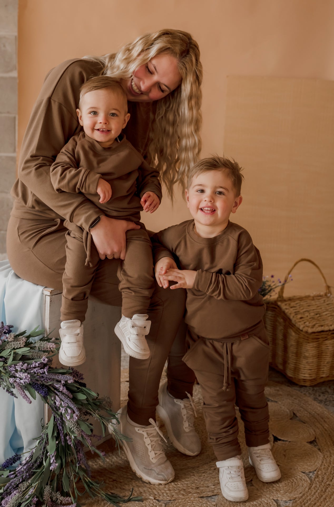 Crewneck enfant prestige MomMe&Cie en bambou - Café latté