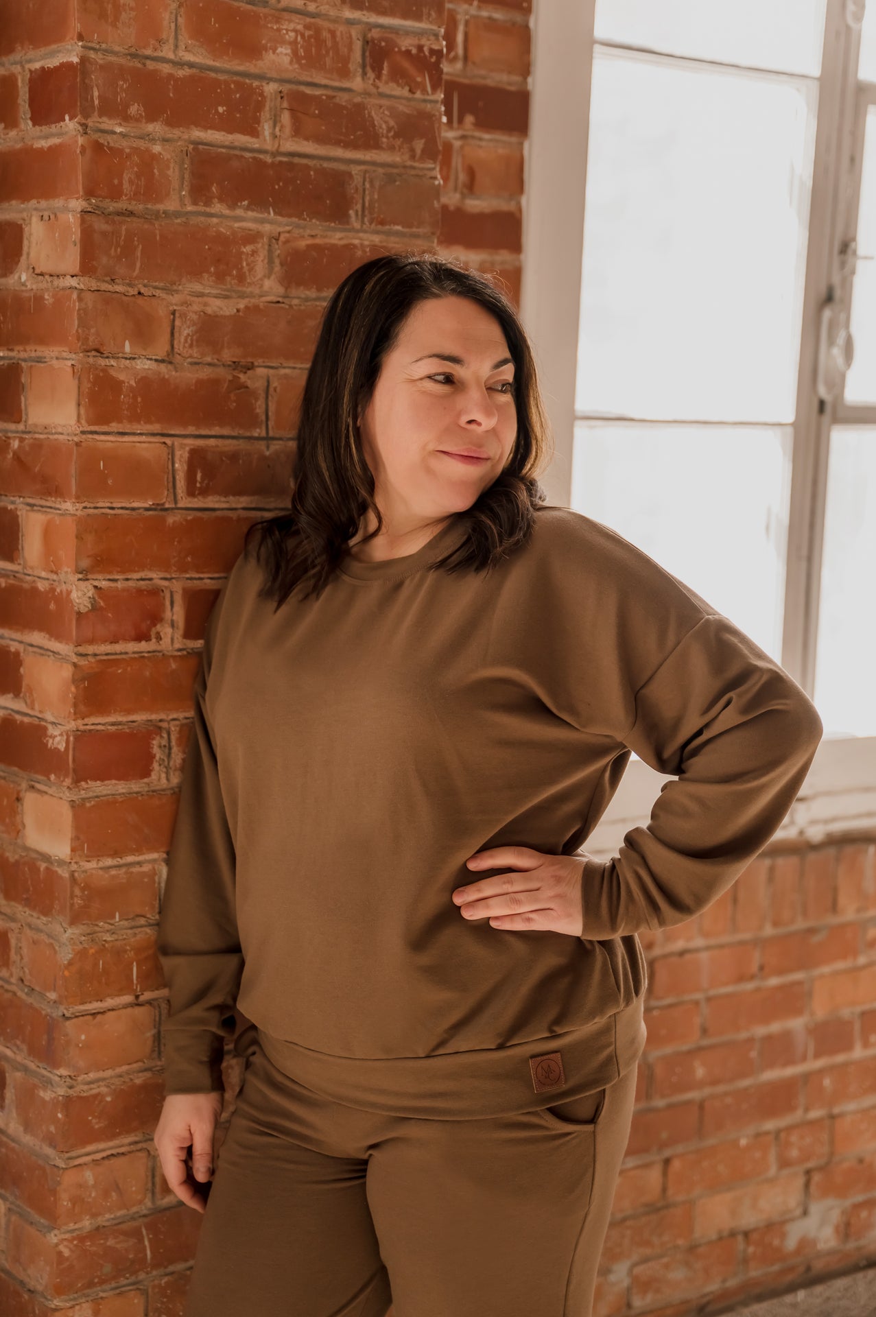 Crewneck femme prestige MomMe&Cie en bambou - Café latté