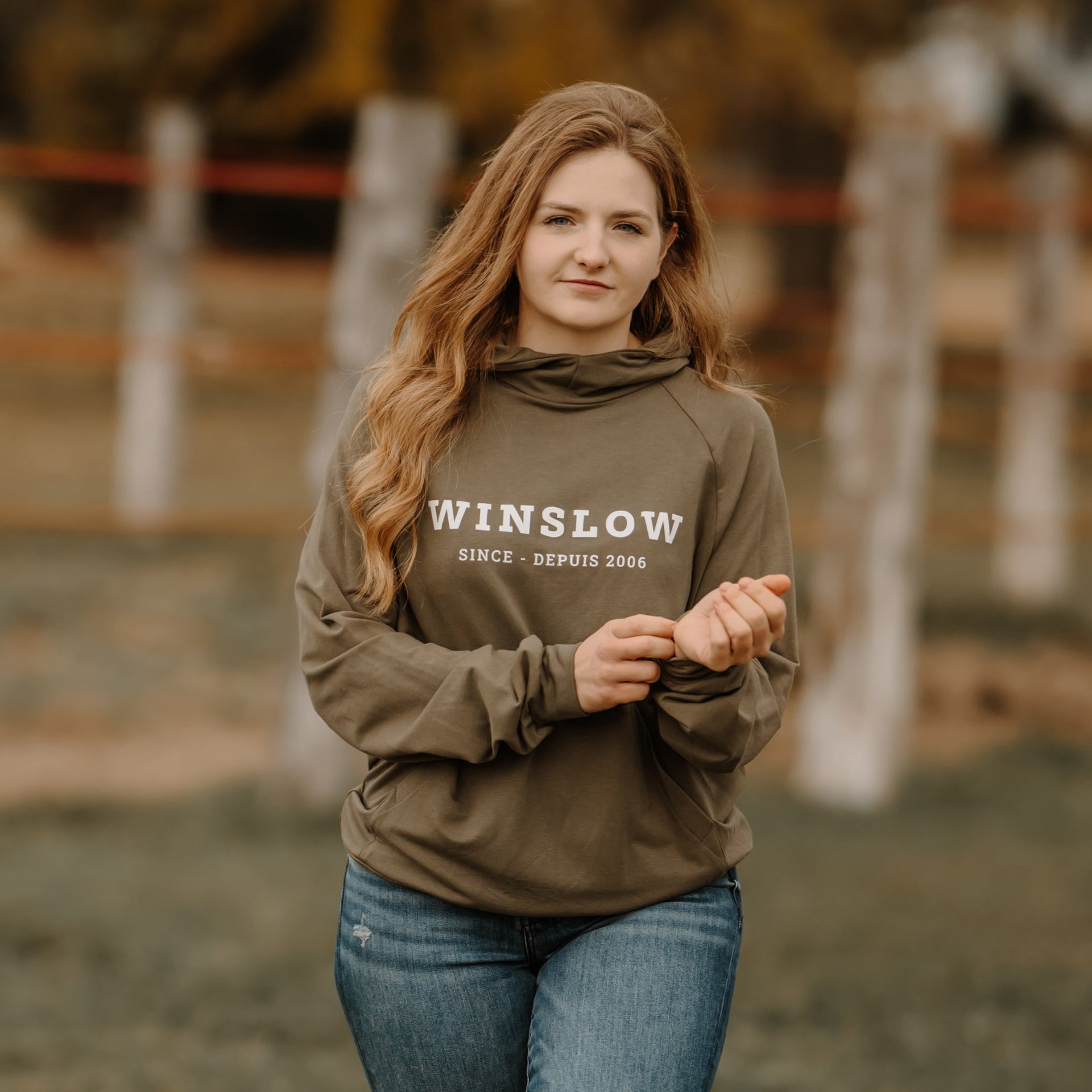Hoodie unisexe Winslow olive en bambou