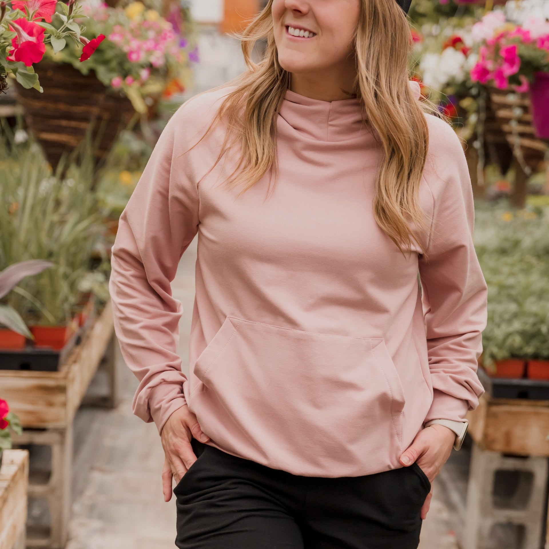 Hoodie unisexe prestige MomMe&Cie en bambou - Rose