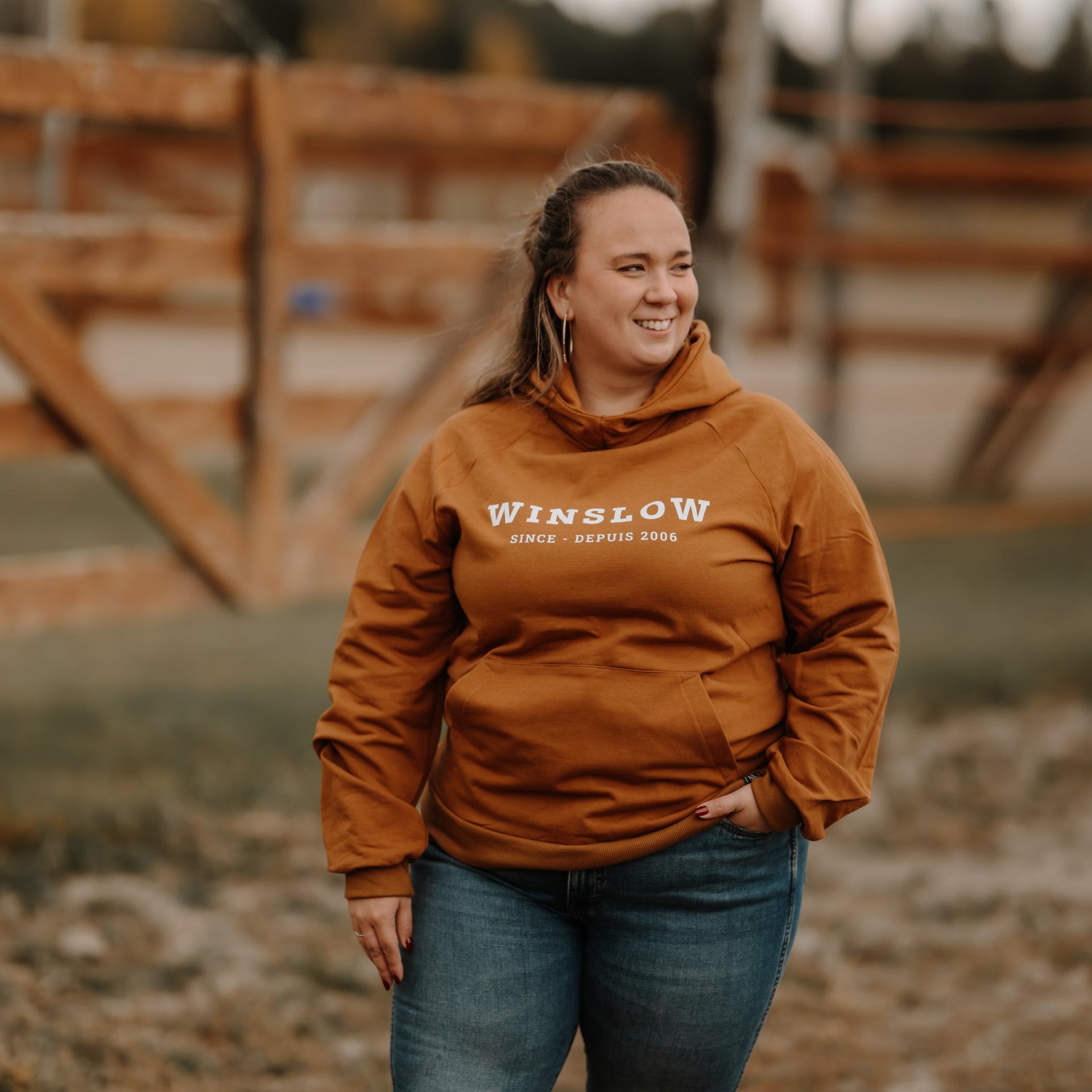 Hoodie unisexe Winslow ocre en bambou fleece