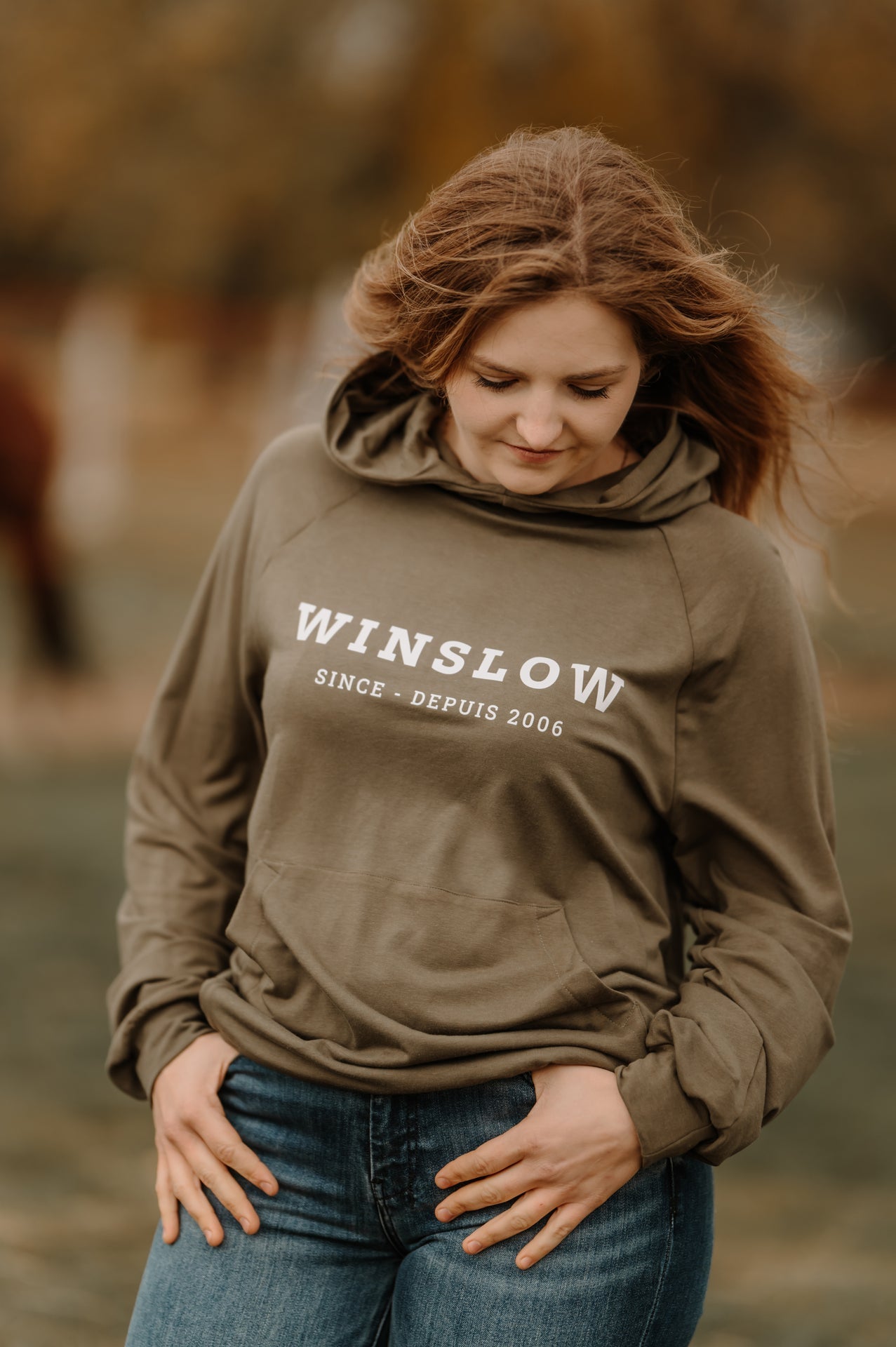 Hoodie unisexe Winslow olive en bambou