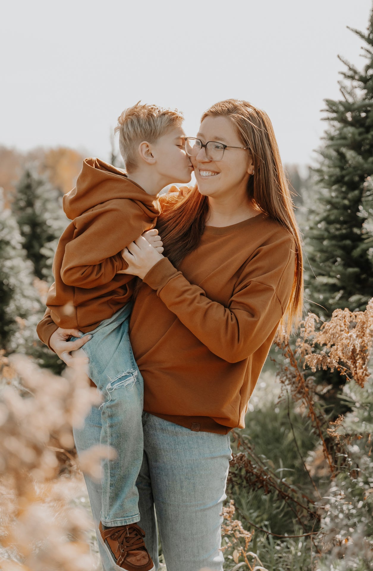 Hoodie enfant prestige MomMe&Cie en bambou fleece - Ocre