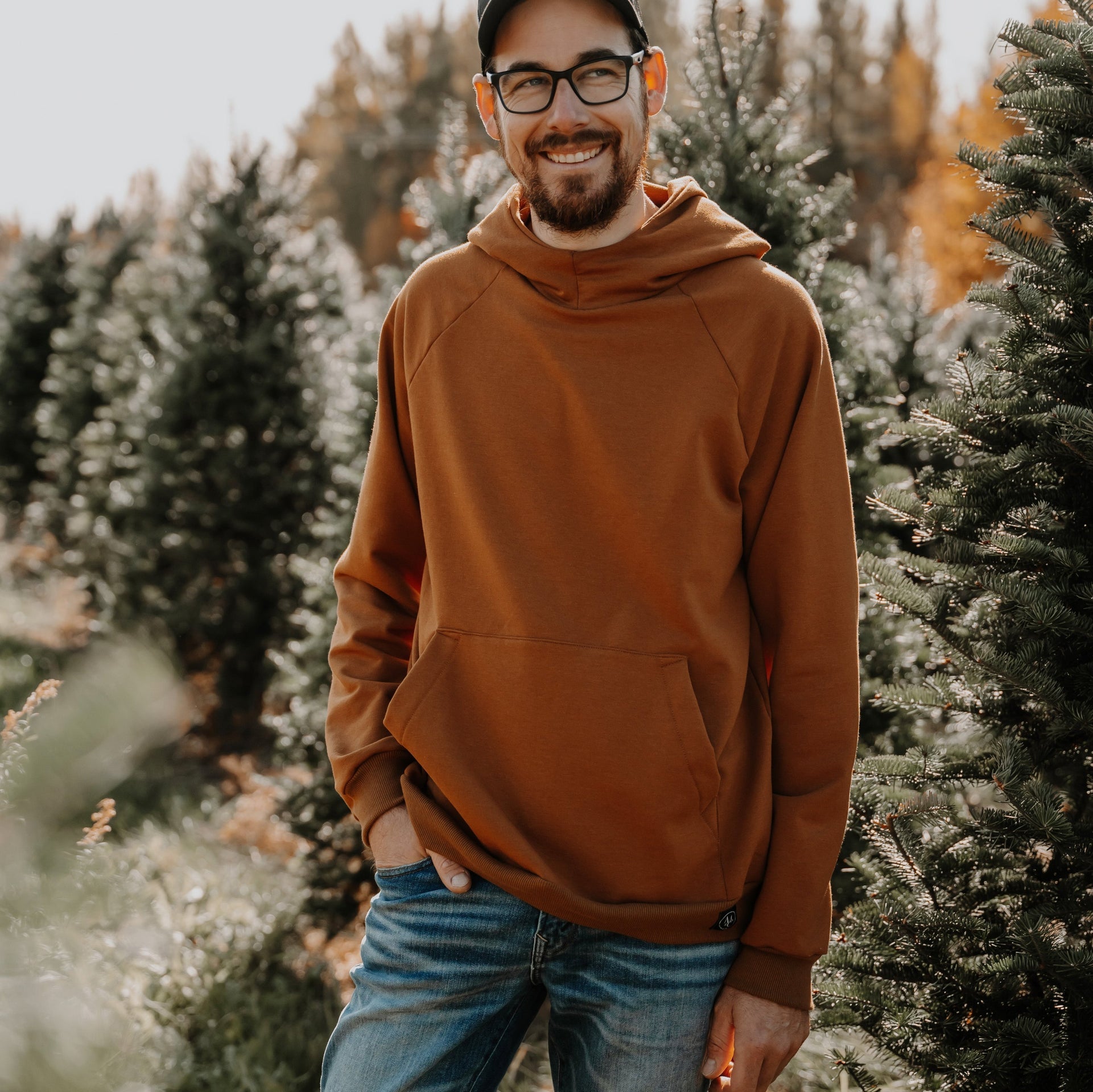 Hoodie unisexe prestige MomMe&Cie en bambou fleece - Ocre