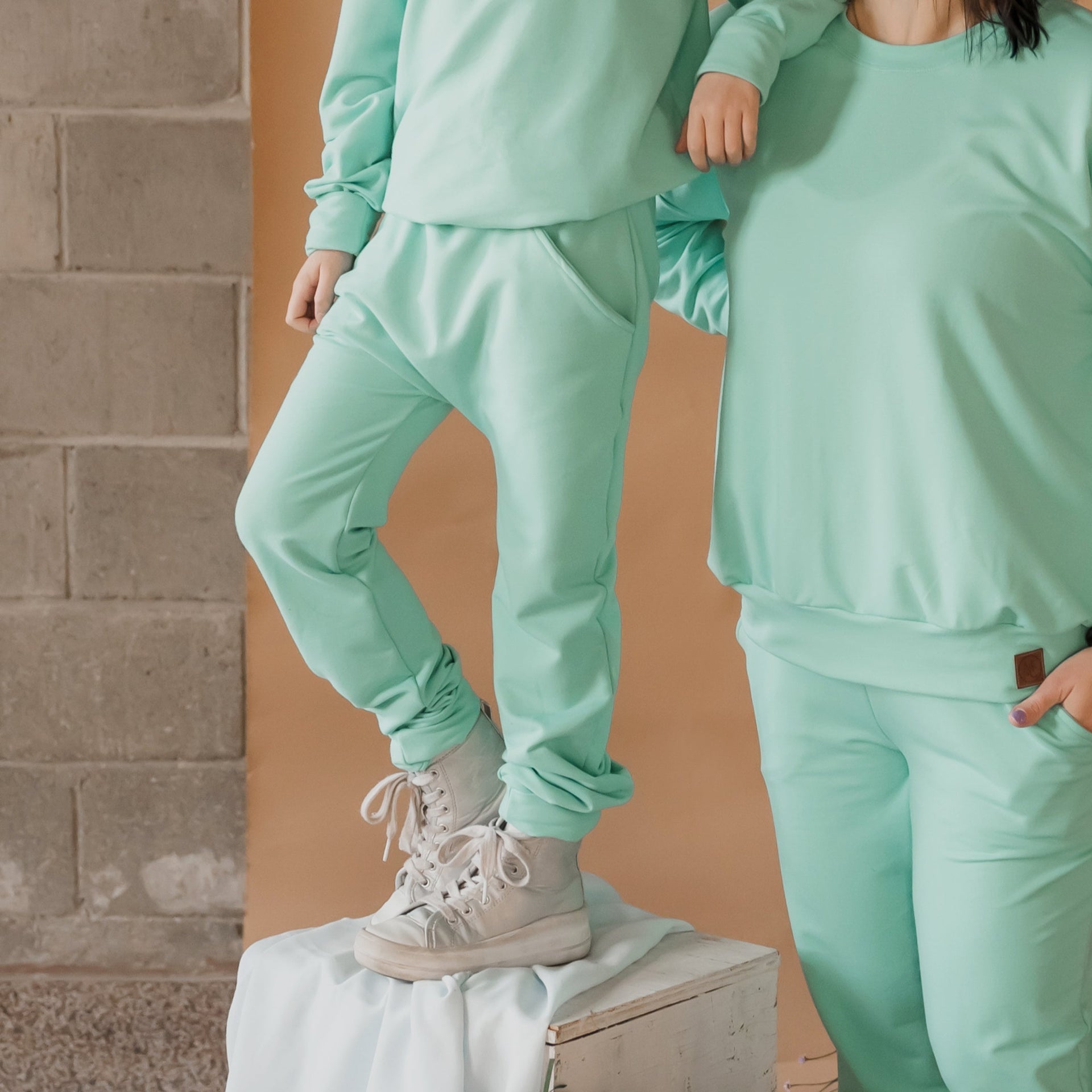 Crewneck enfant prestige MomMe&Cie en bambou - Bleu bali