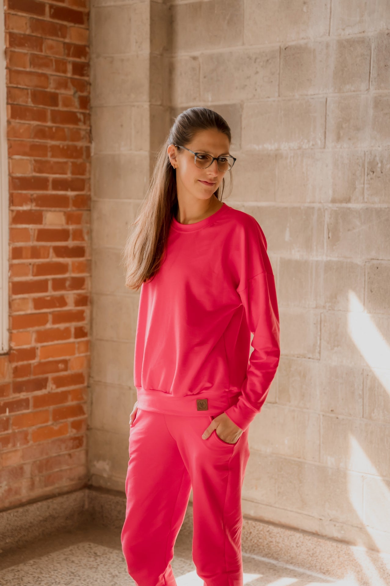 Crewneck femme prestige MomMe&Cie en bambou - Rose sorbet