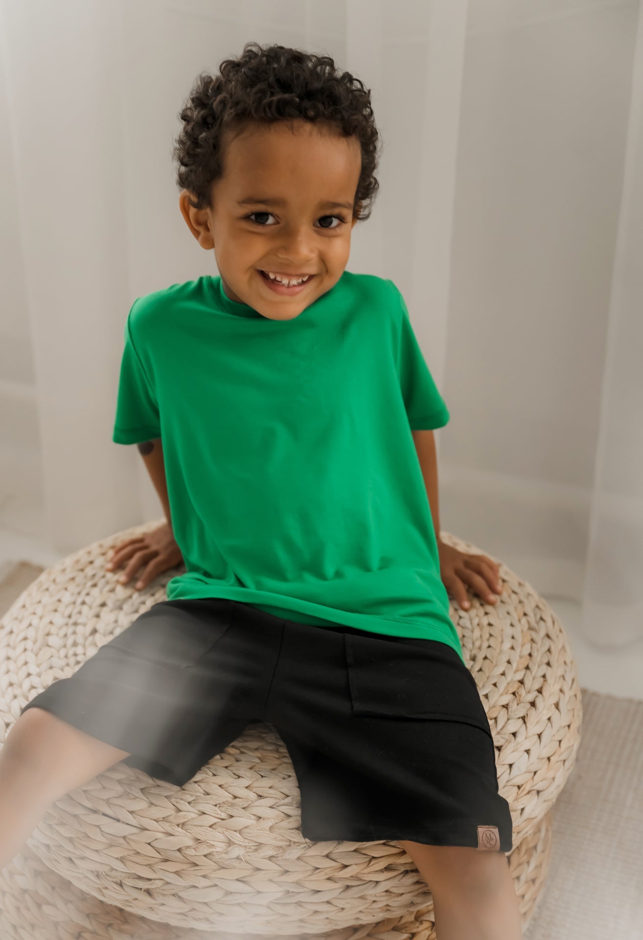 T-shirt enfant prestige MomMe&Cie en bambou - Vert trèfle