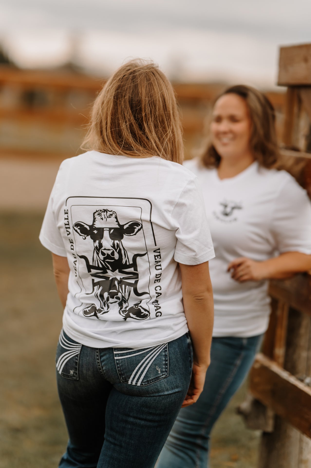 T-shirt classique unisexe Winslow blanc - Veau de ville/campagne