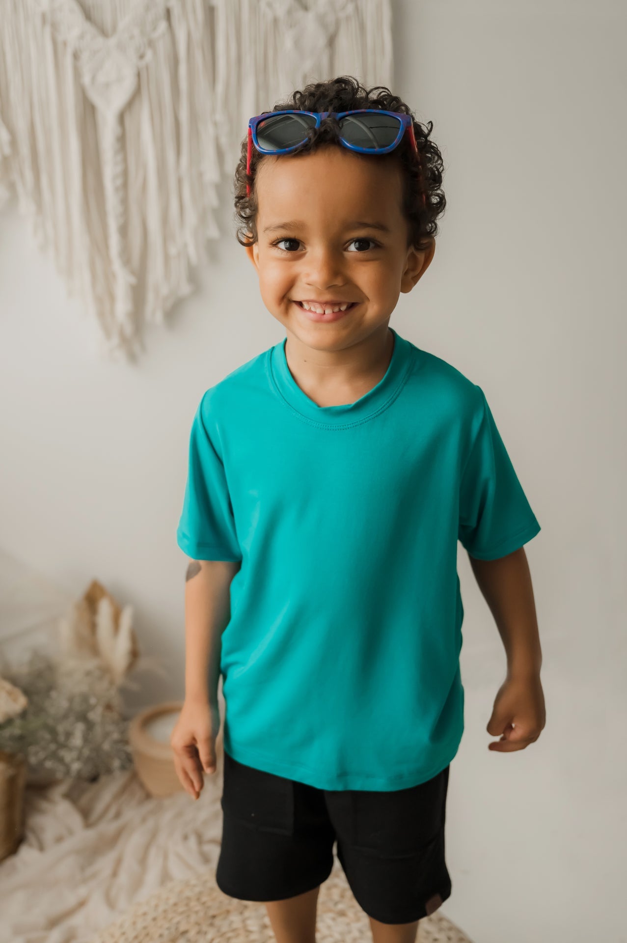 T-shirt enfant prestige MomMe&Cie en bambou - Bleu azur