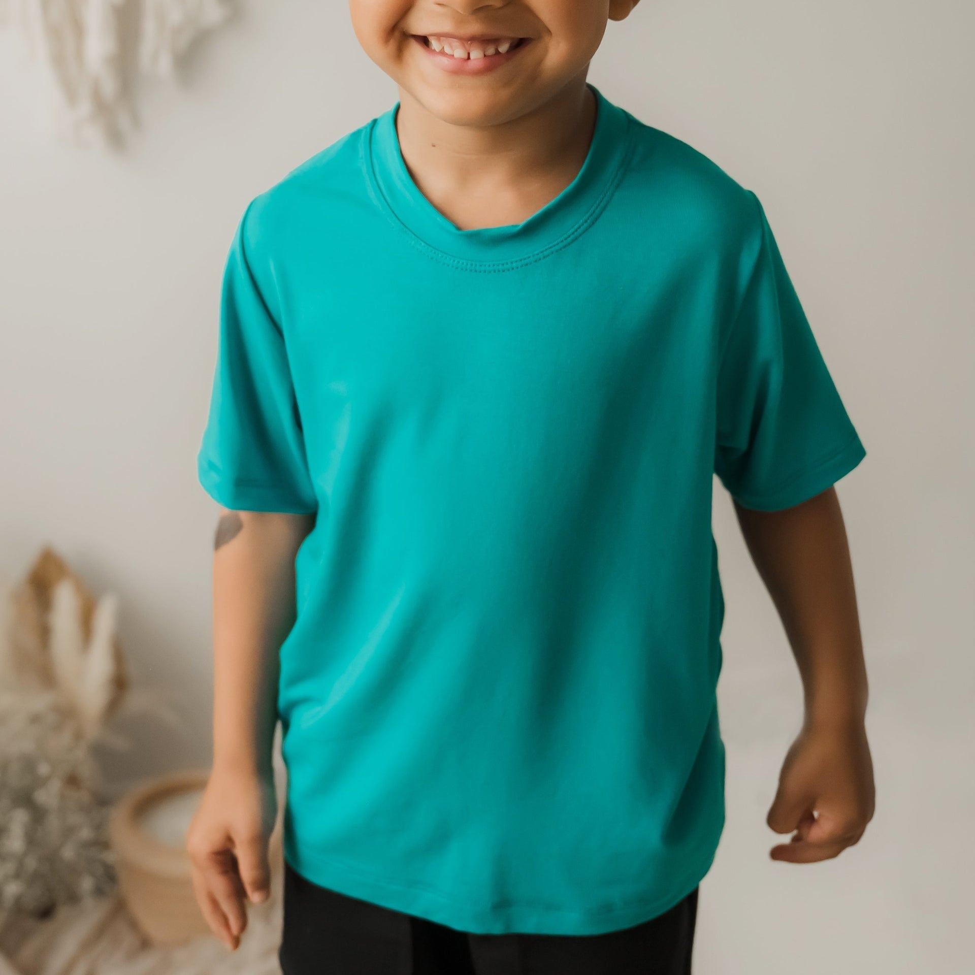 T-shirt enfant prestige MomMe&Cie en bambou - Bleu azur