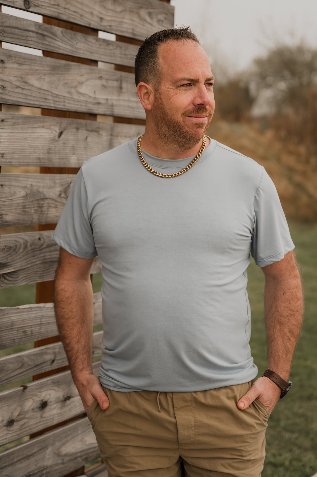 T-shirt unisexe prestige MomMe&Cie en bambou - Bleu ciel