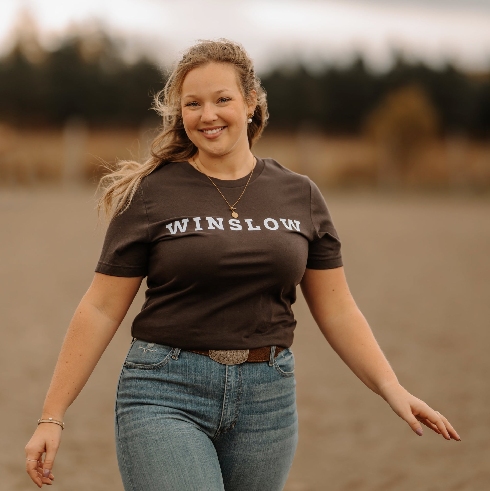 T-shirt classique unisexe Winslow brun chocolat - 5678