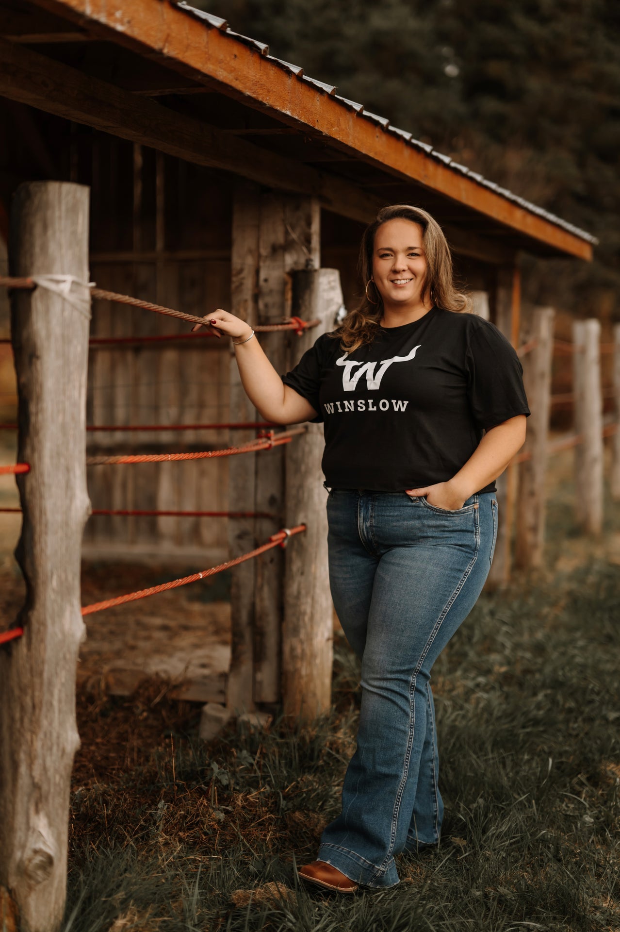 T-shirt Marie crop Winslow en bambou noir pour femme