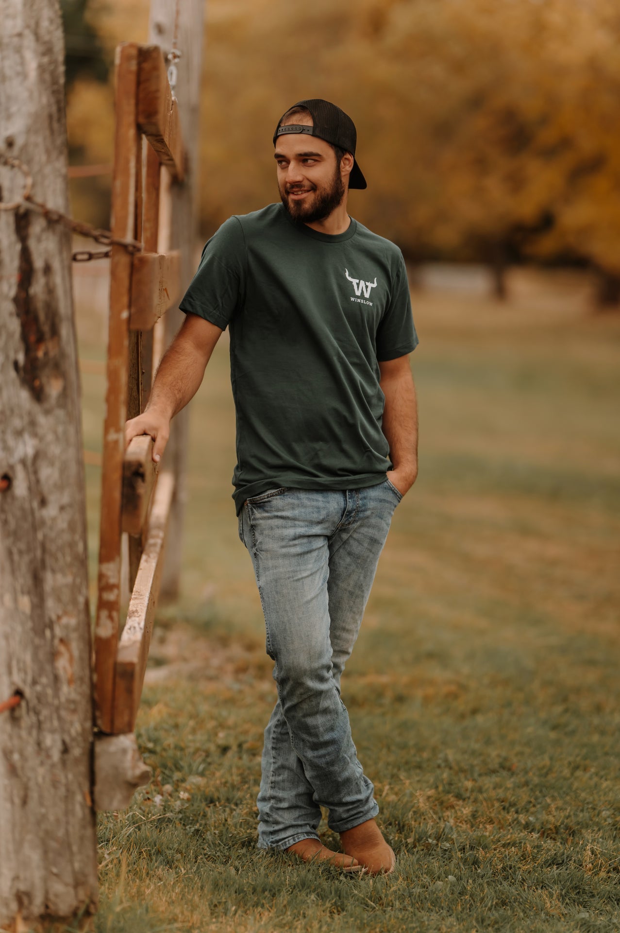 T-shirt classique unisexe Winslow vert forêt - Culture country