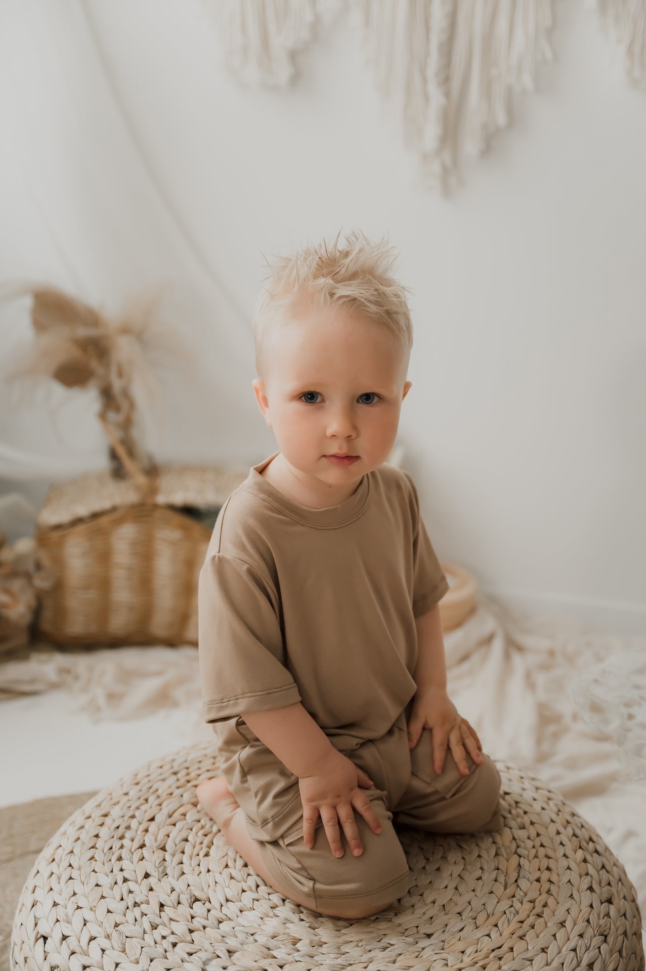 T-shirt enfant prestige MomMe&Cie en bambou - Amande