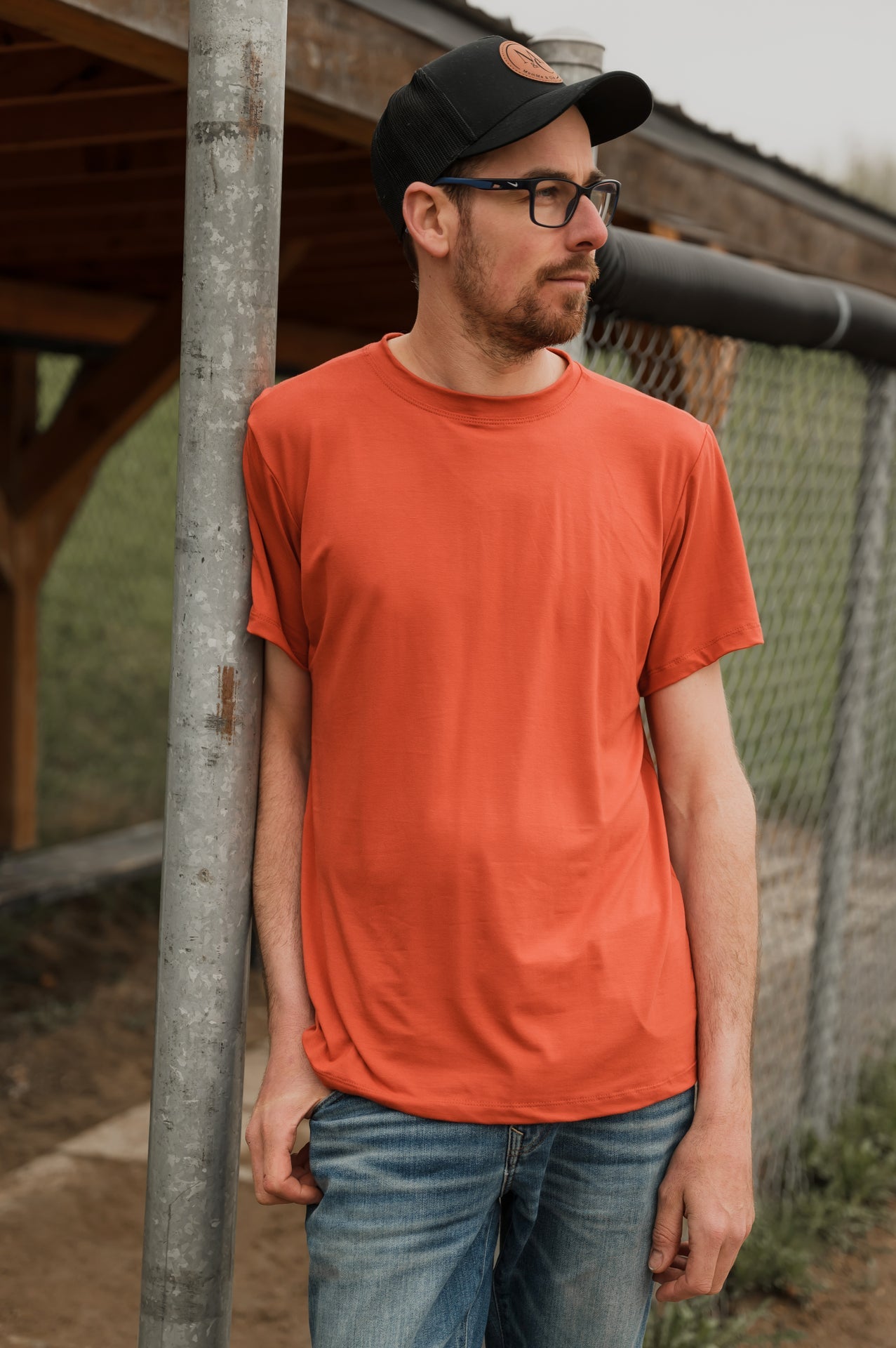 T-shirt unisexe prestige MomMe&Cie en bambou - Orangé