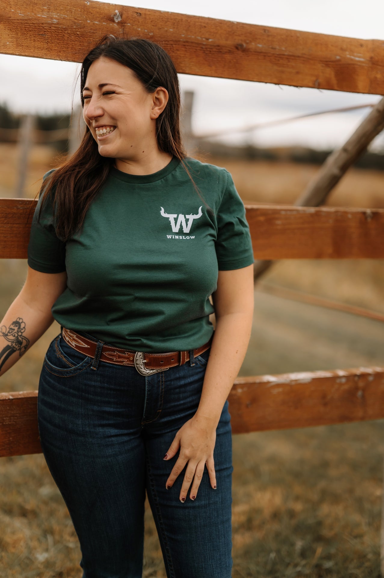 T-shirt classique unisexe Winslow vert forêt - Culture country